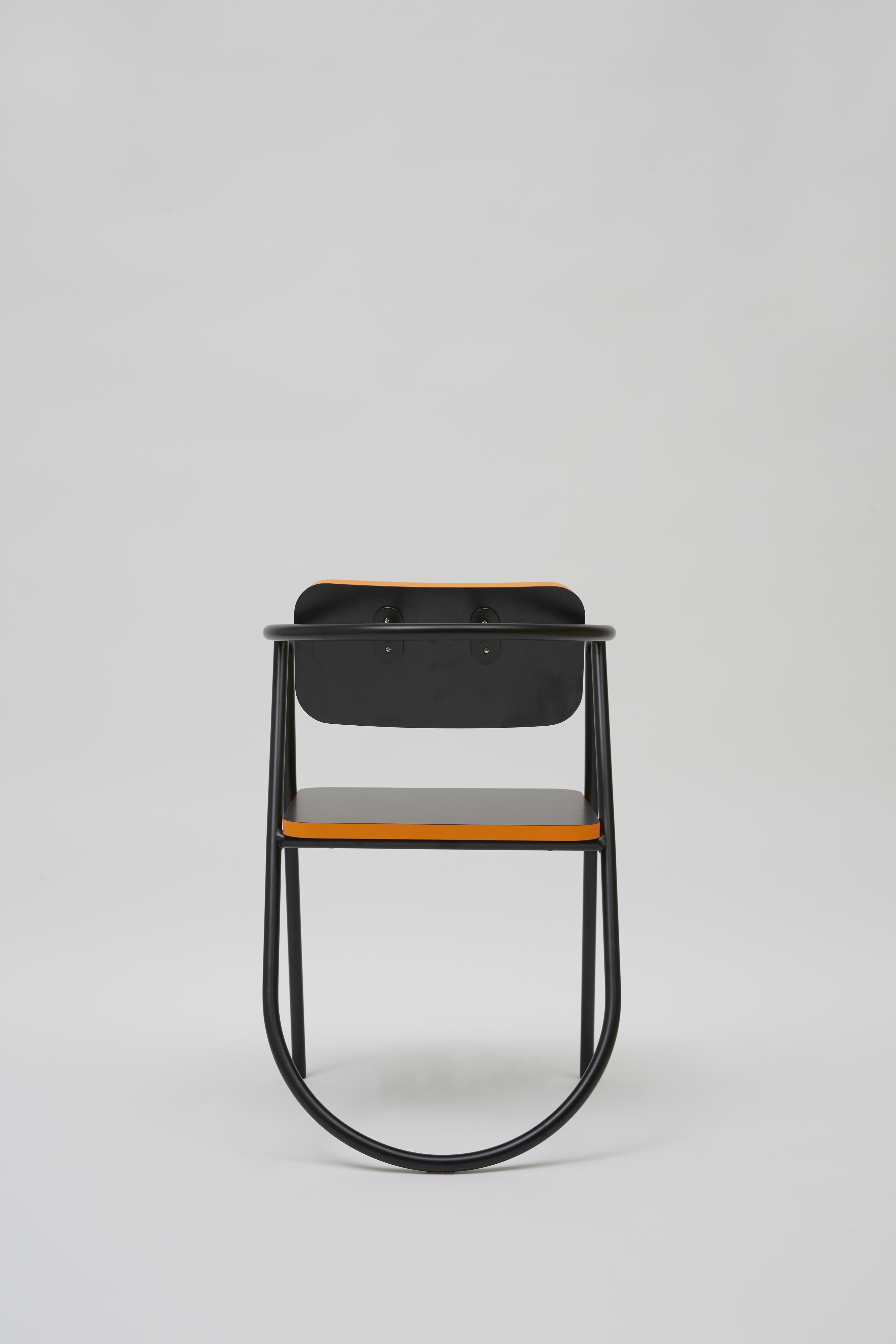 La Misciù Chair, Black & Orange In New Condition For Sale In Milano, IT