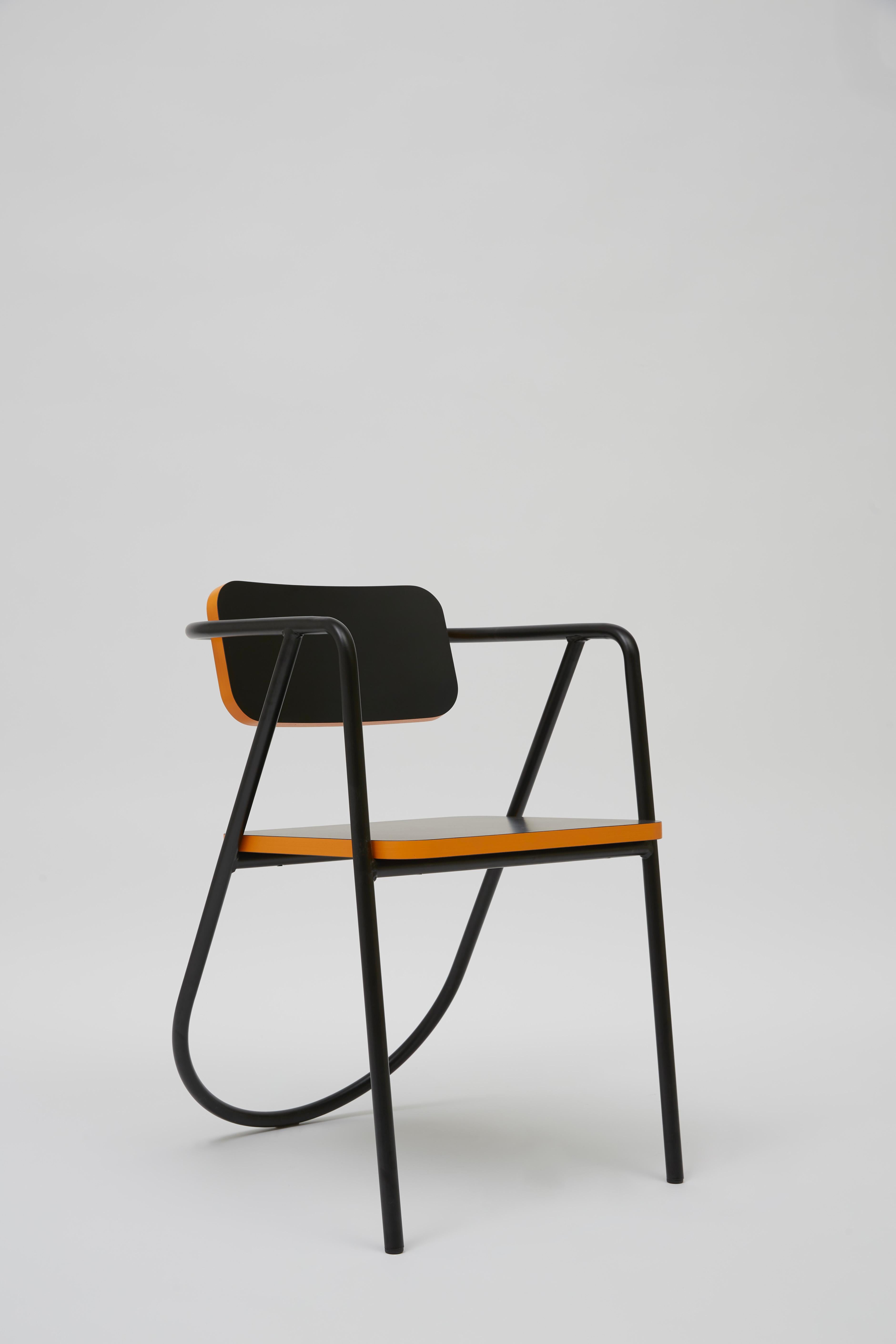 La Misciù Chair, Black & Orange For Sale 1