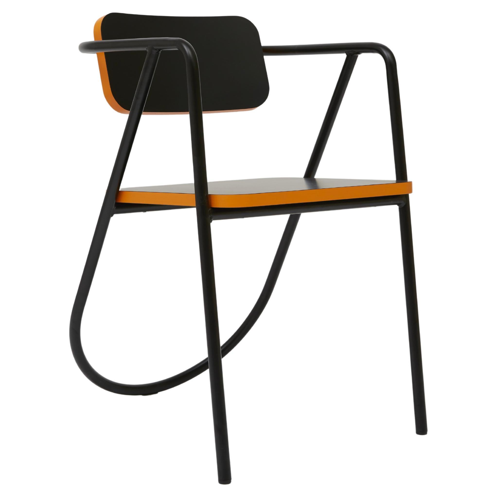 La Misciù Chair, Black & Orange For Sale