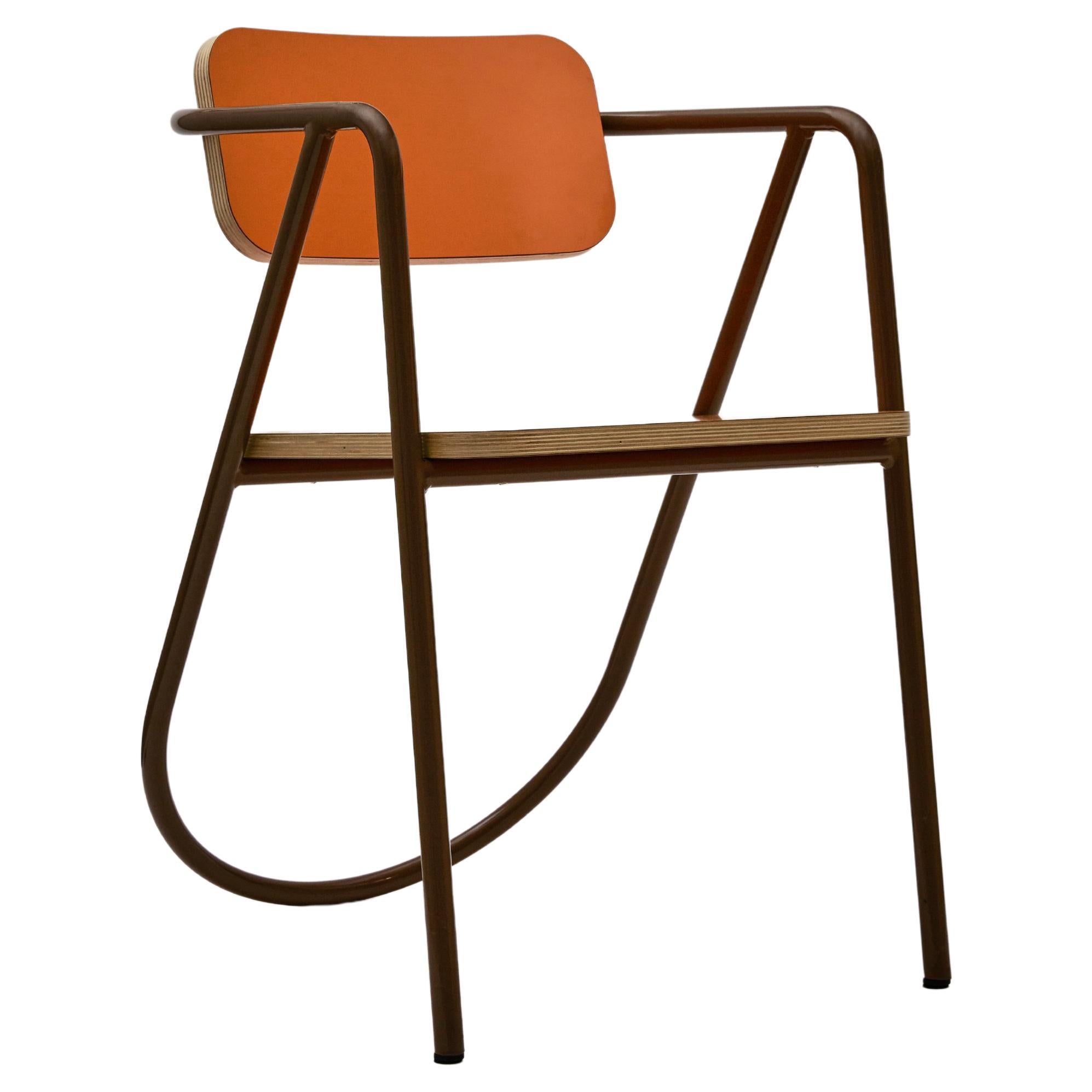 La Misciù Chair, Brown and Orange For Sale