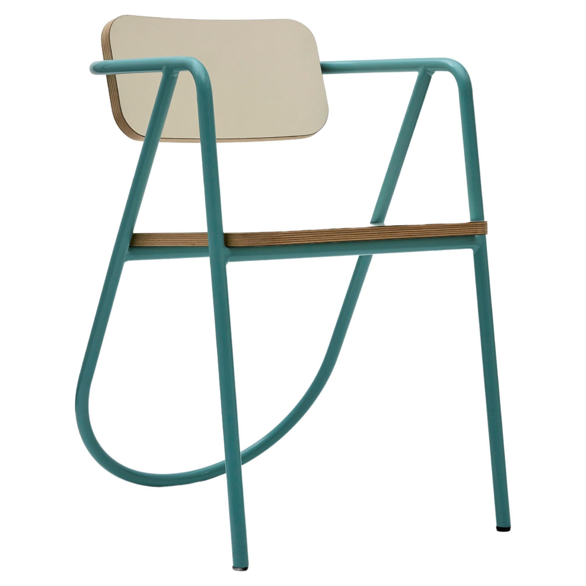 La Misciù Chair, Light Blue & Ivory For Sale