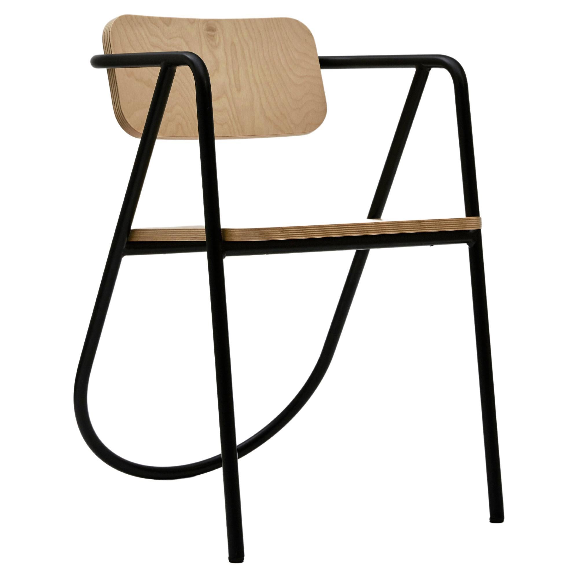 La Misciù Chair, Light Wooden & Black For Sale