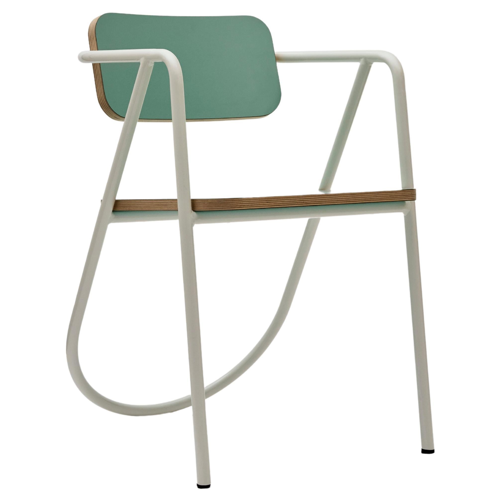 La Misciù Chair, Teal & Ivory For Sale