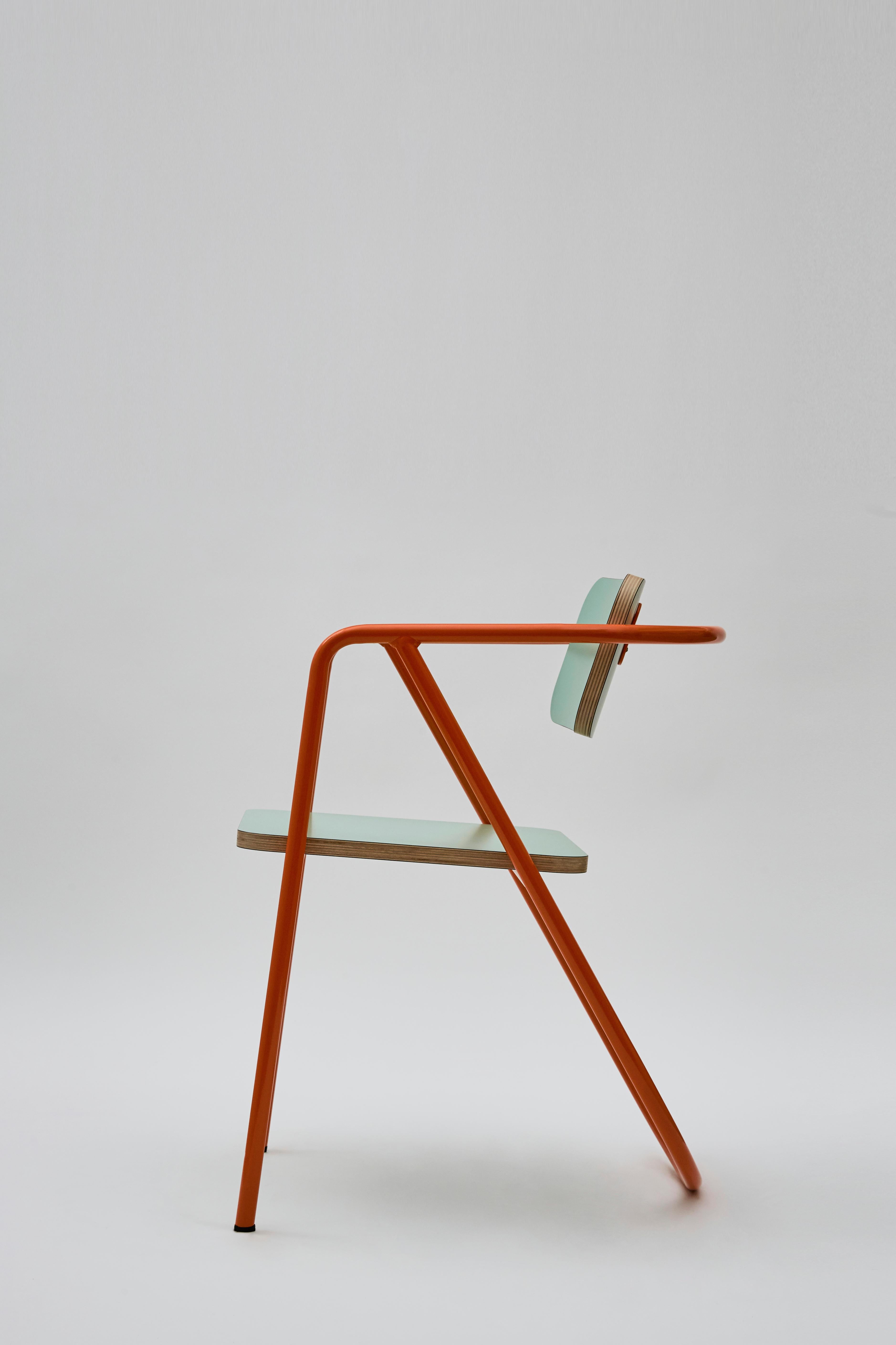 Other La Misciù Chair, Teal and Orange For Sale