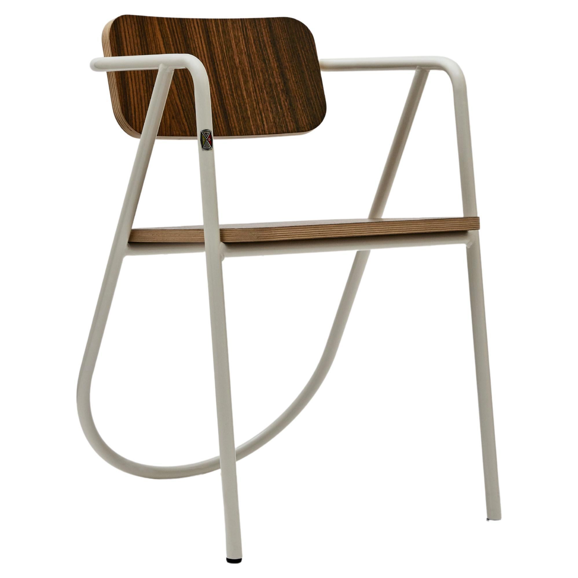 La Misciù Chair, White and Dark Wood For Sale