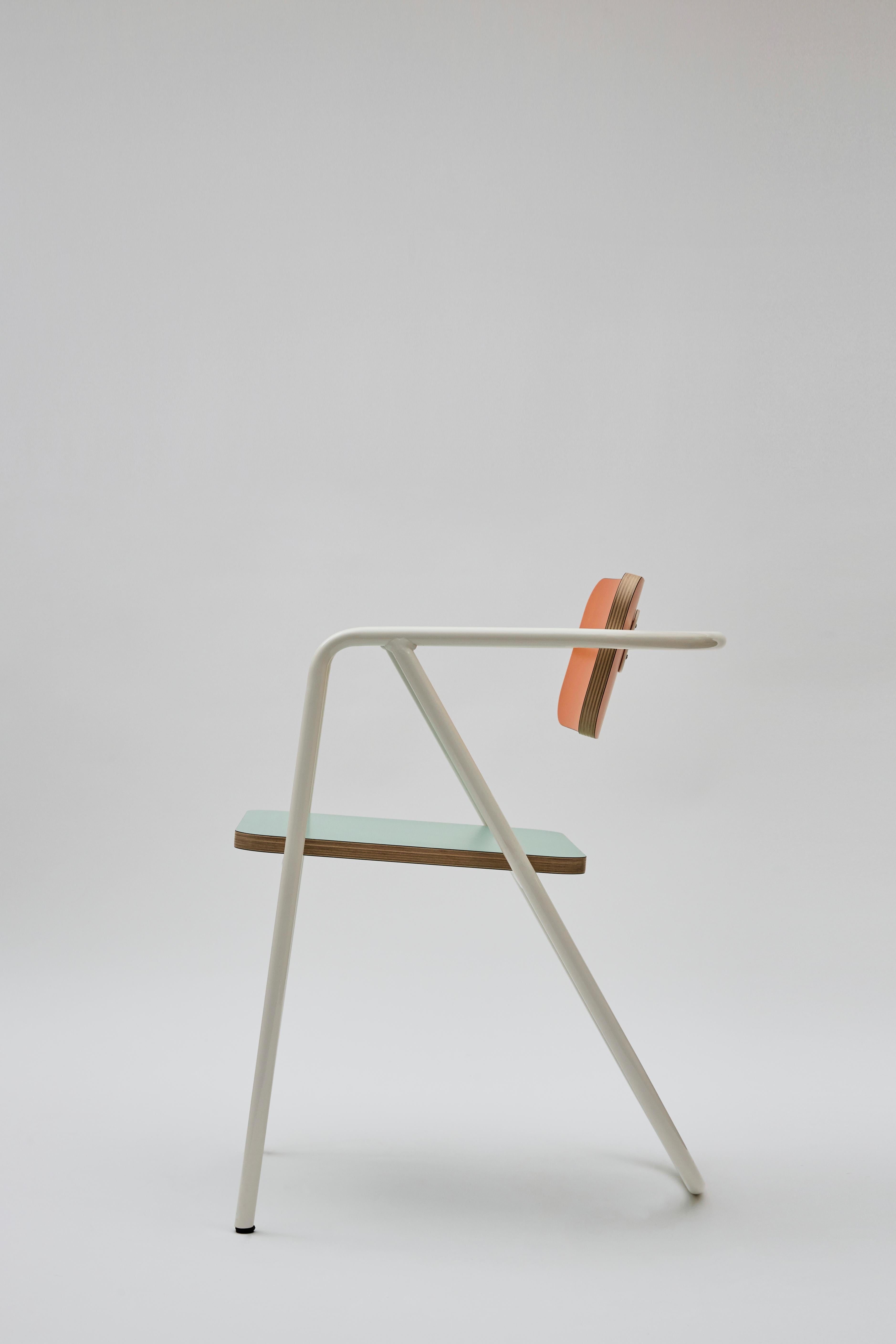 Other La Misciù Chair, White, Teal & Orange For Sale