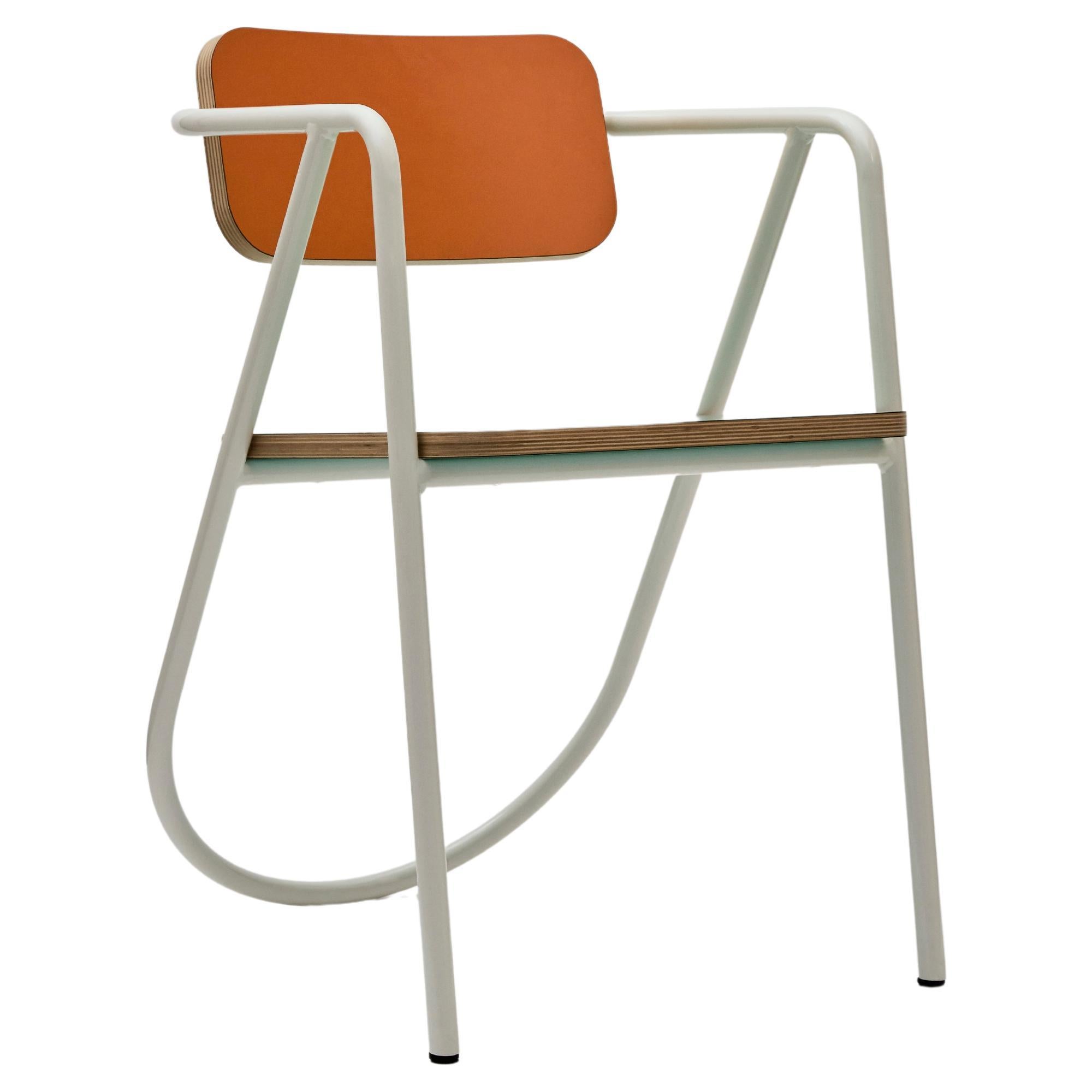 La Misciù Chair, White, Teal & Orange For Sale