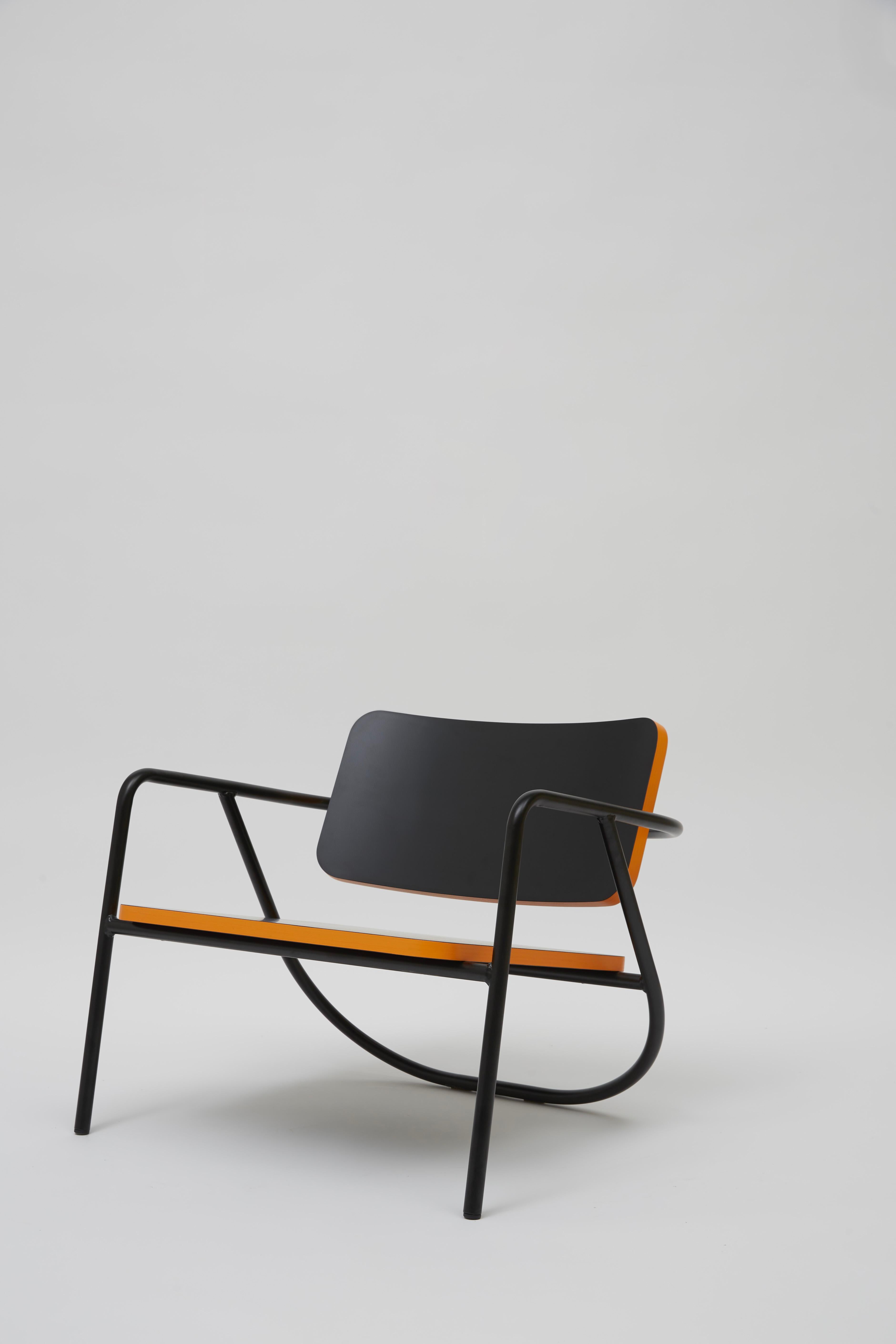 Other La Misciù Easy Chair, Black & Orange For Sale