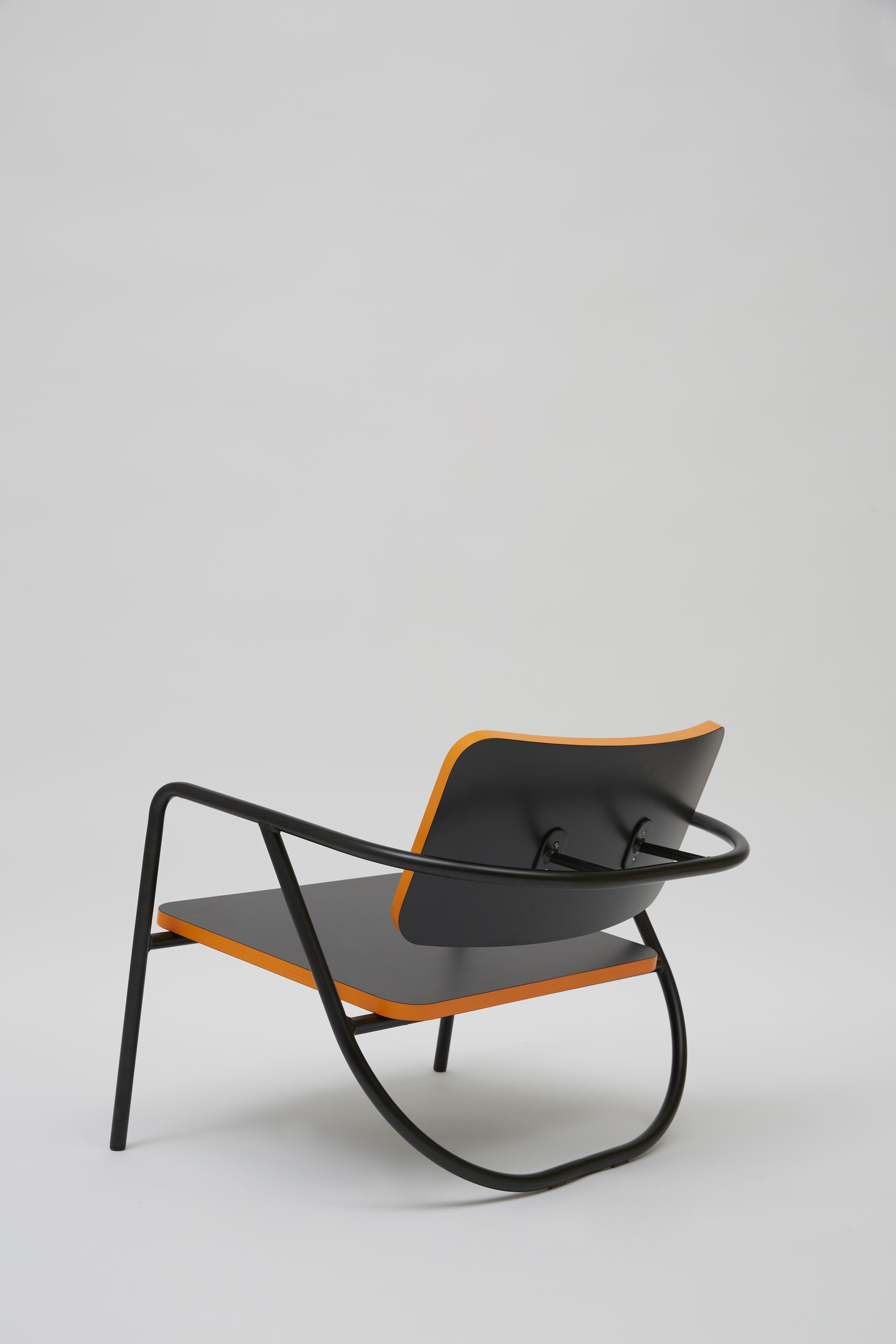 La Misciù Easy Chair, Black & Orange In New Condition For Sale In Milano, IT