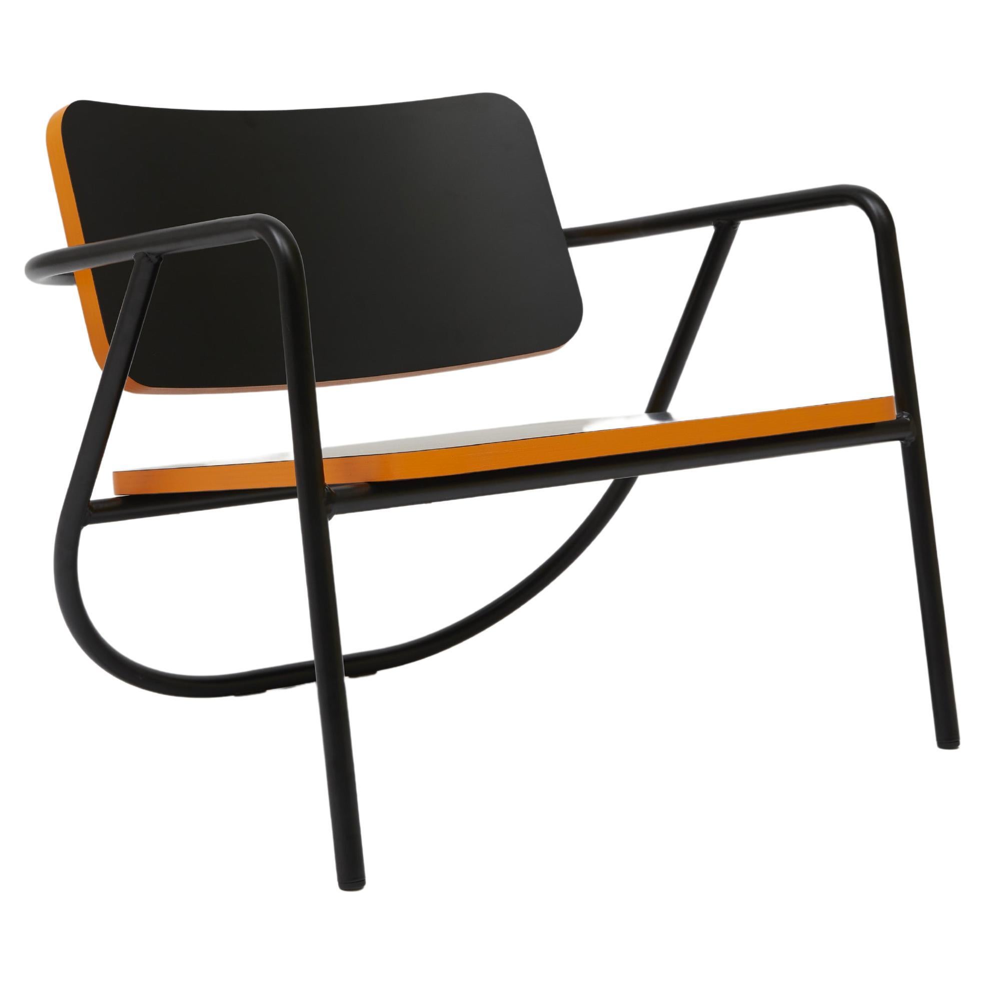 La Misciù Easy Chair, Black & Orange For Sale