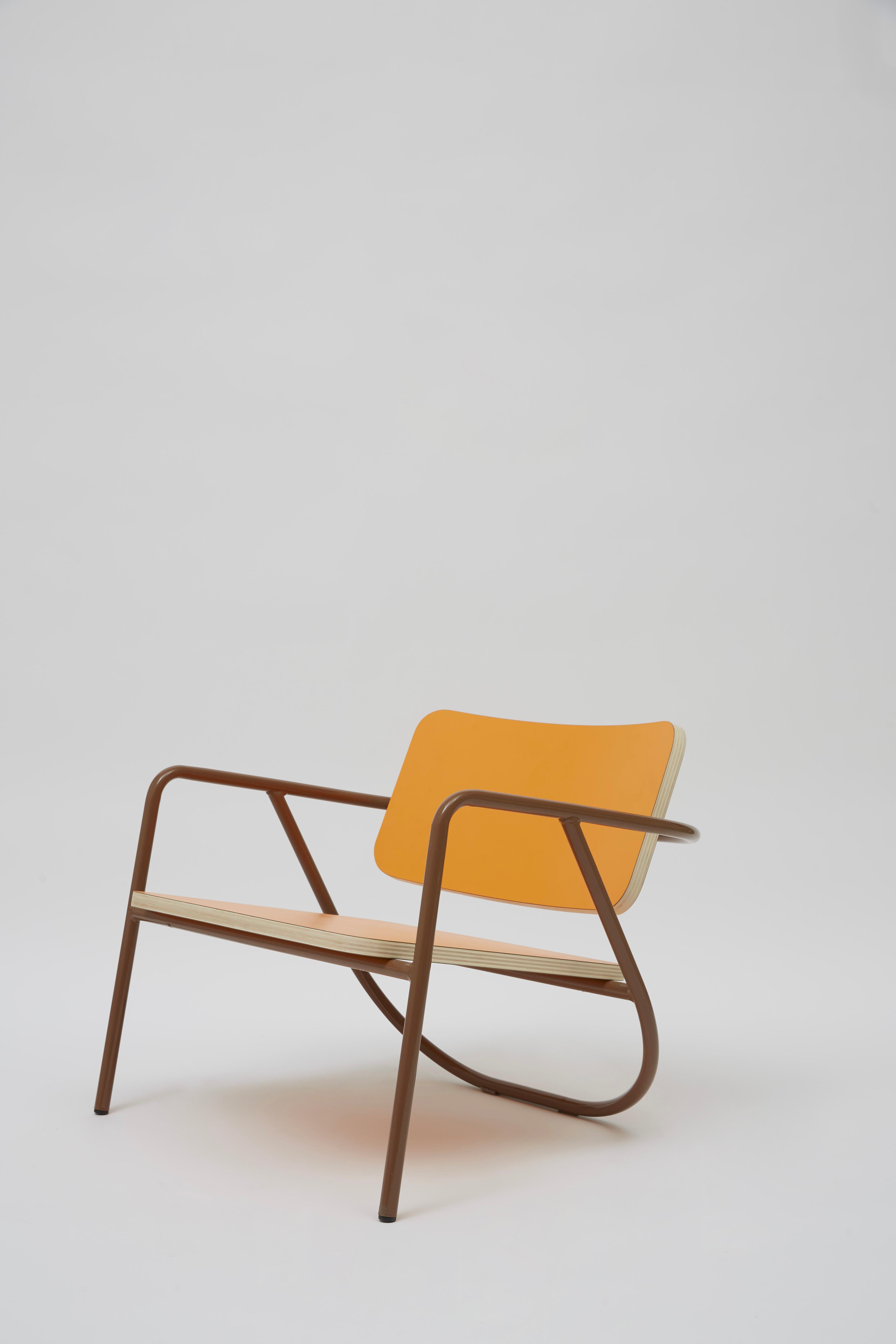 Other La Misciù Easy Chair, Orange & Brown For Sale