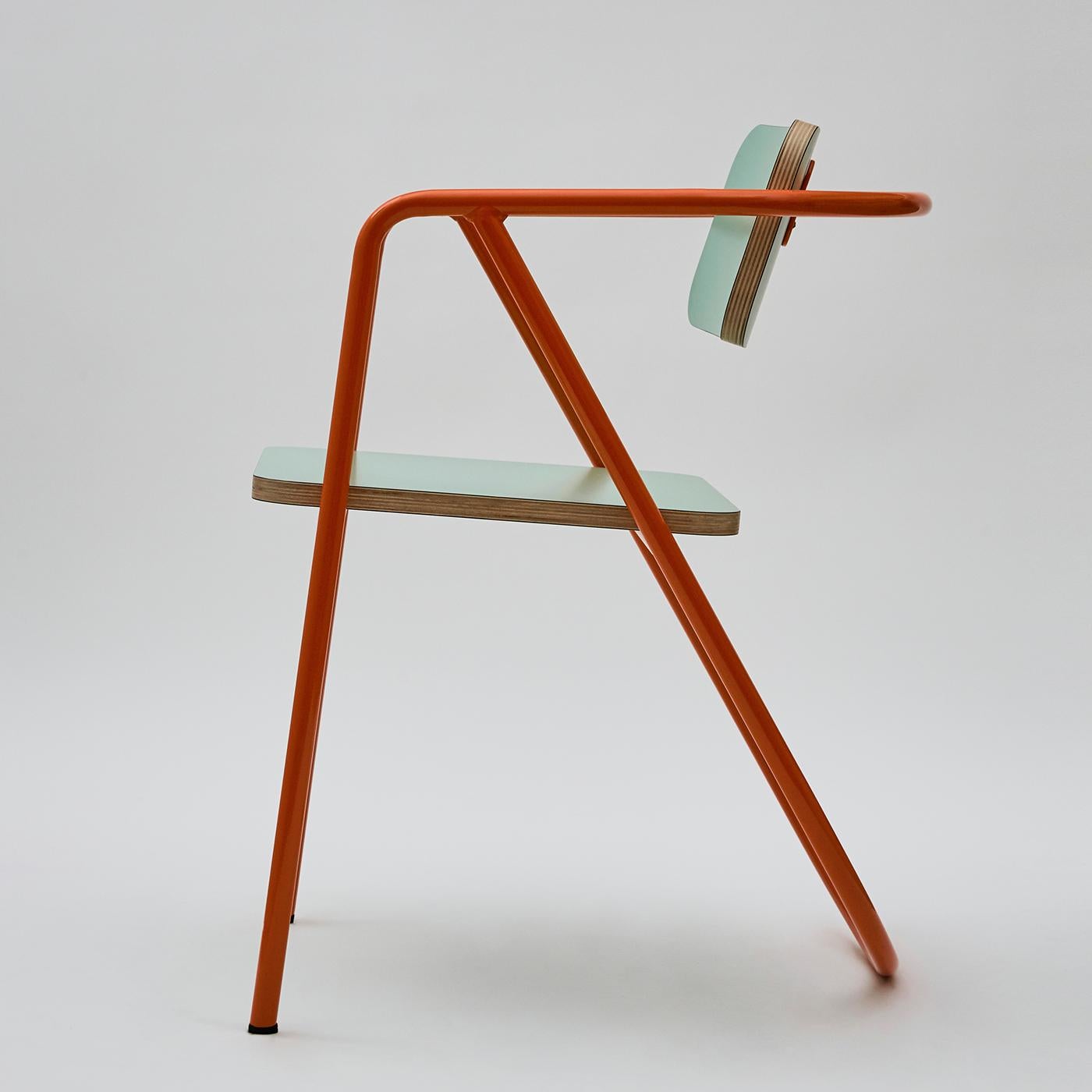 Italian La Misciù Orange & Teal Chair