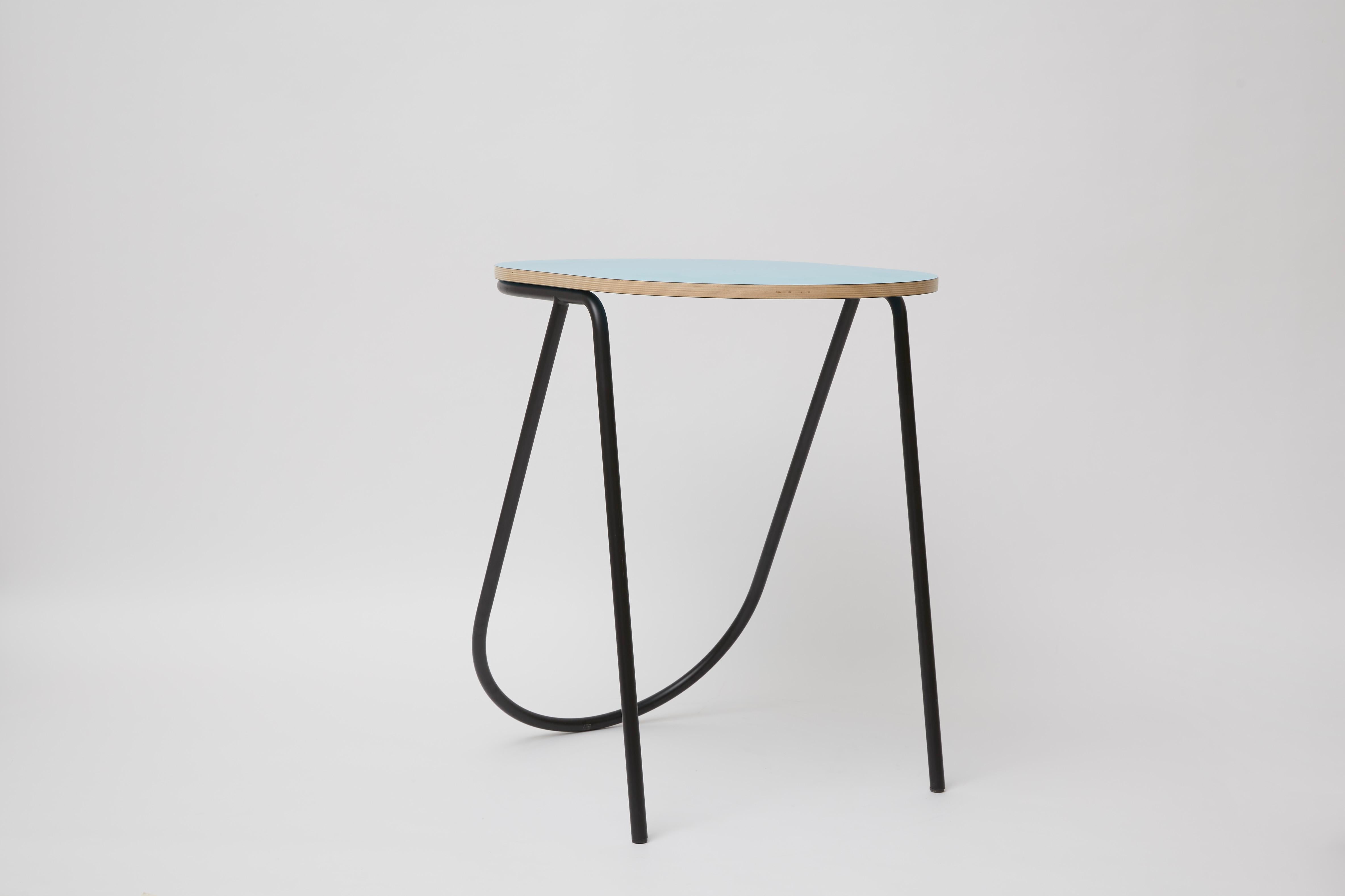 La Misciù Side Table, Black, Light Blue & Light Wood In New Condition For Sale In Milano, IT