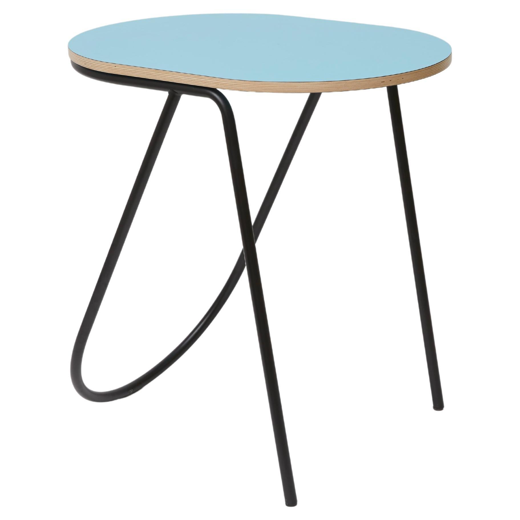 La Misciù Side Table, Black, Light Blue & Light Wood For Sale