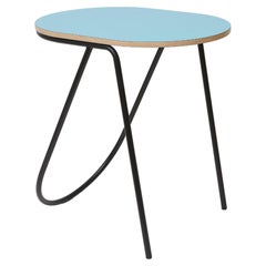 Table d'appoint La Misciù - Noir, bleu clair et bois clair