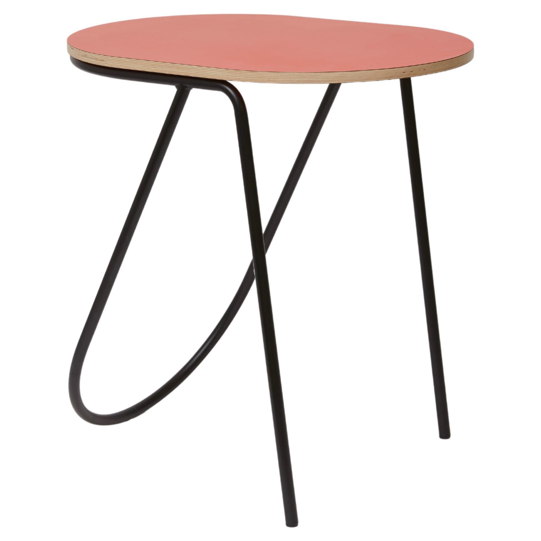 La Misciù Side Table, Black, Red and Light Wood For Sale