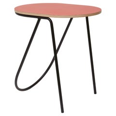 La Misciù Side Table, Black, Red and Light Wood