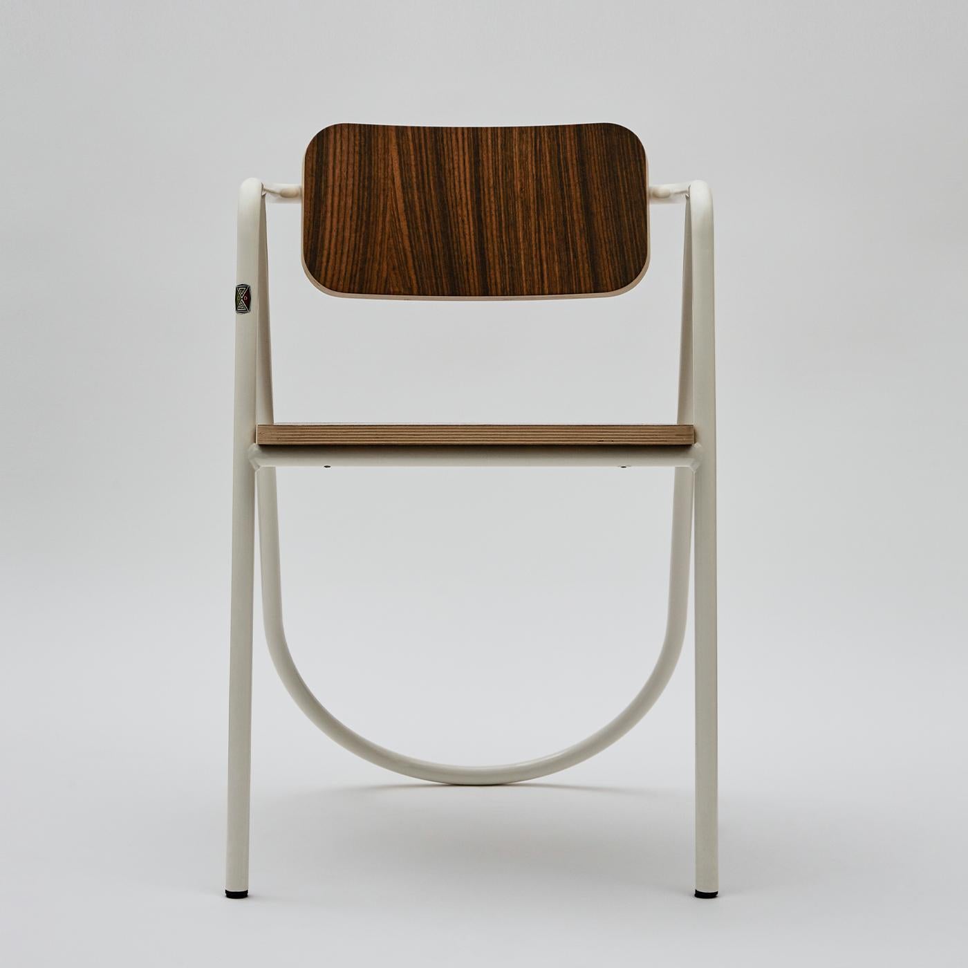 La Misciù White & Brown Chair In New Condition In Milan, IT