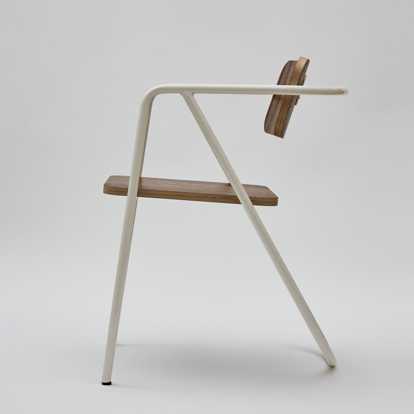 Contemporary La Misciù White & Brown Chair