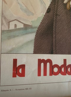 'La Moda Maschile', Set of 6 Framed Original Illustrations, Italy, 1930s