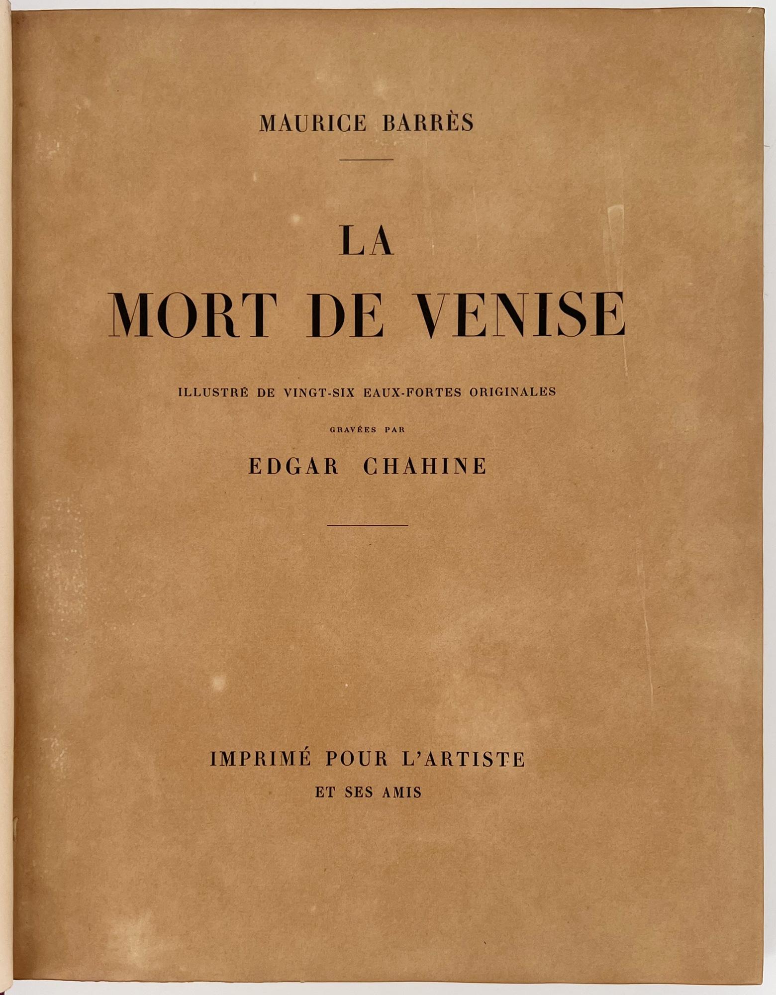 La Mort de Venise; Illustrated by Edgar Chahine, SUPER DELUXE Edition For Sale 12