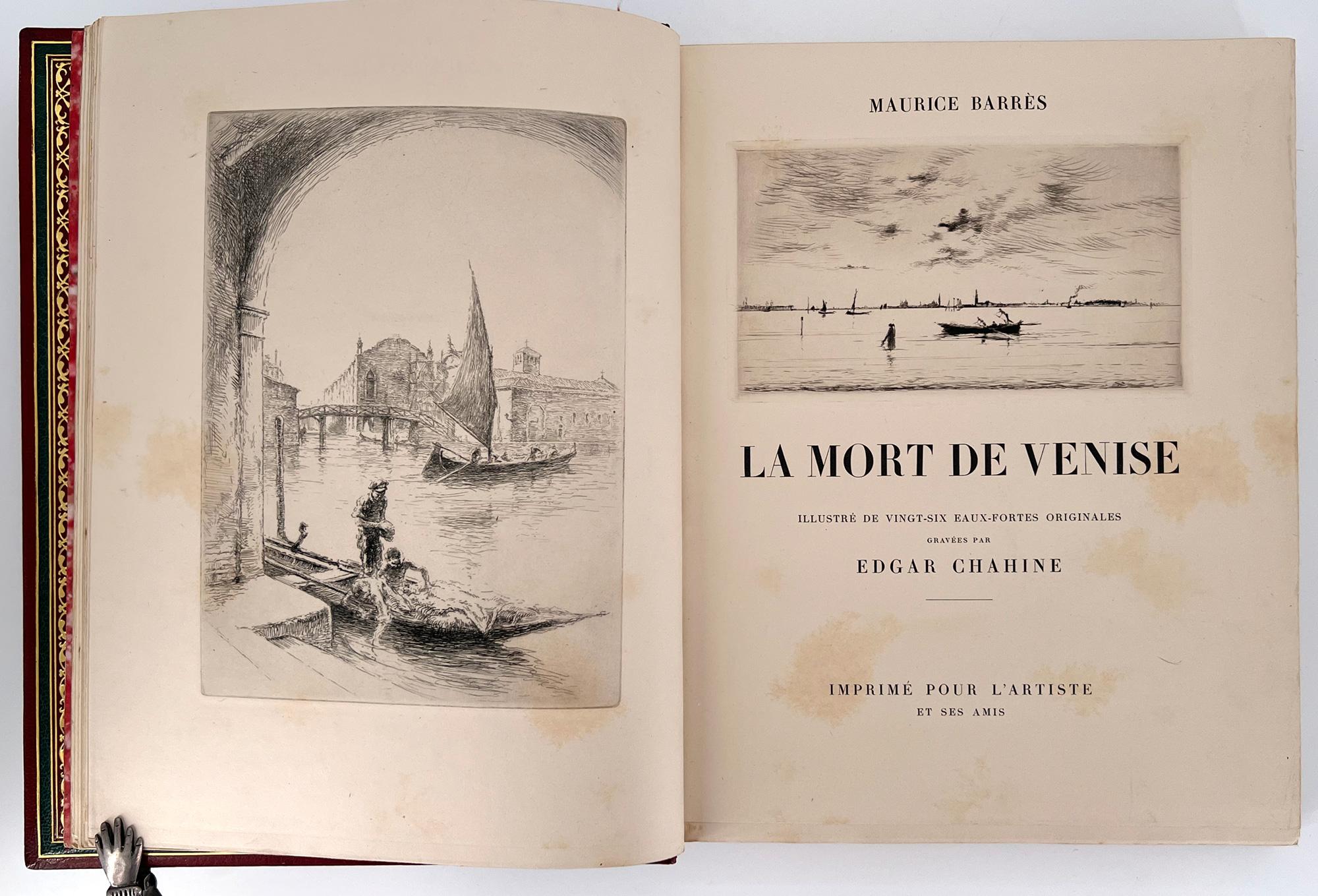 French La Mort de Venise; Illustrated by Edgar Chahine, SUPER DELUXE Edition For Sale