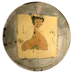Vintage "La Mujer de Juan" Glazed Pottery Charger