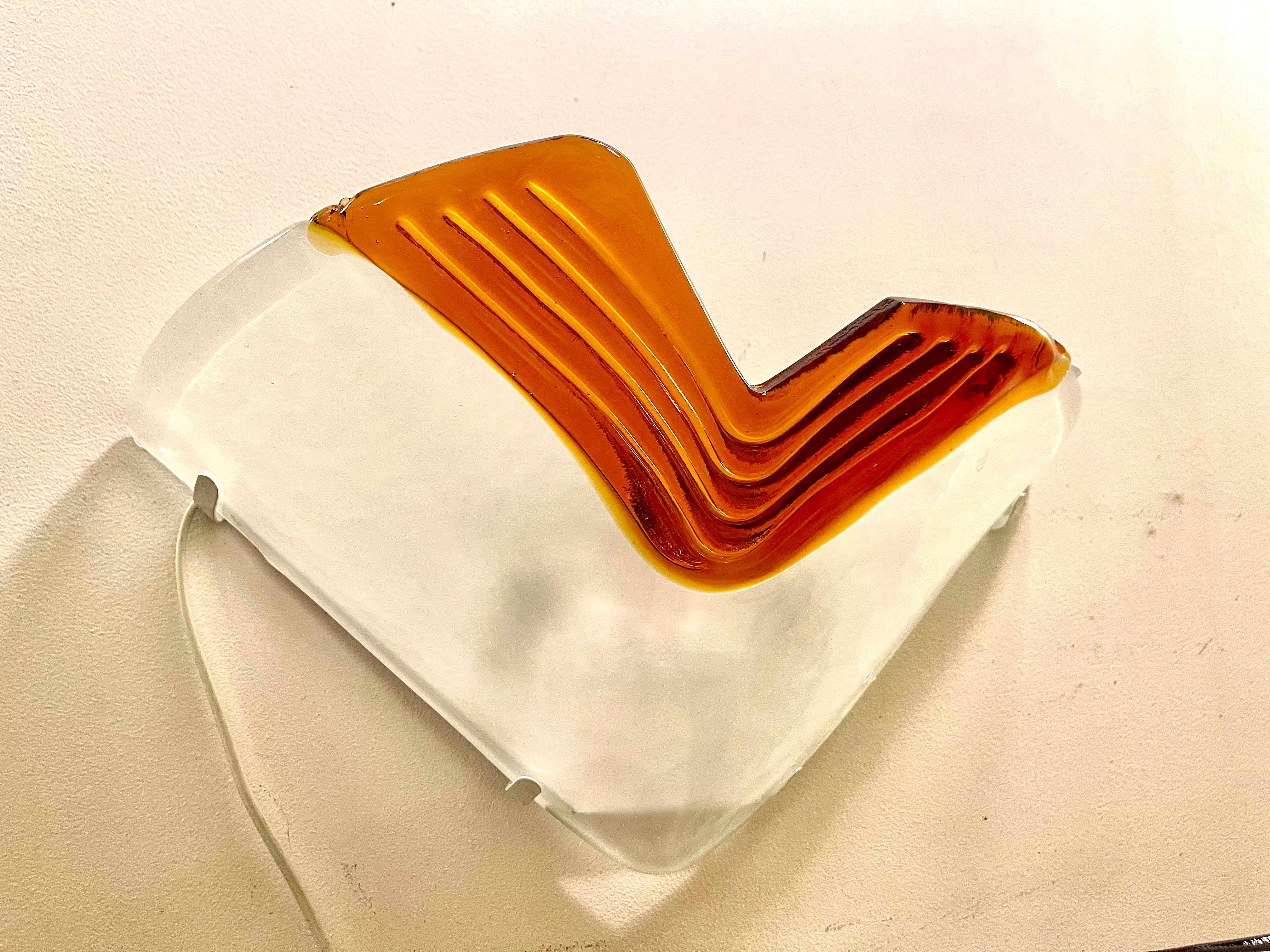 La Murina Glas Murano Wandleuchten Paar , Italien 1980 im Zustand „Gut“ im Angebot in La xara, VC