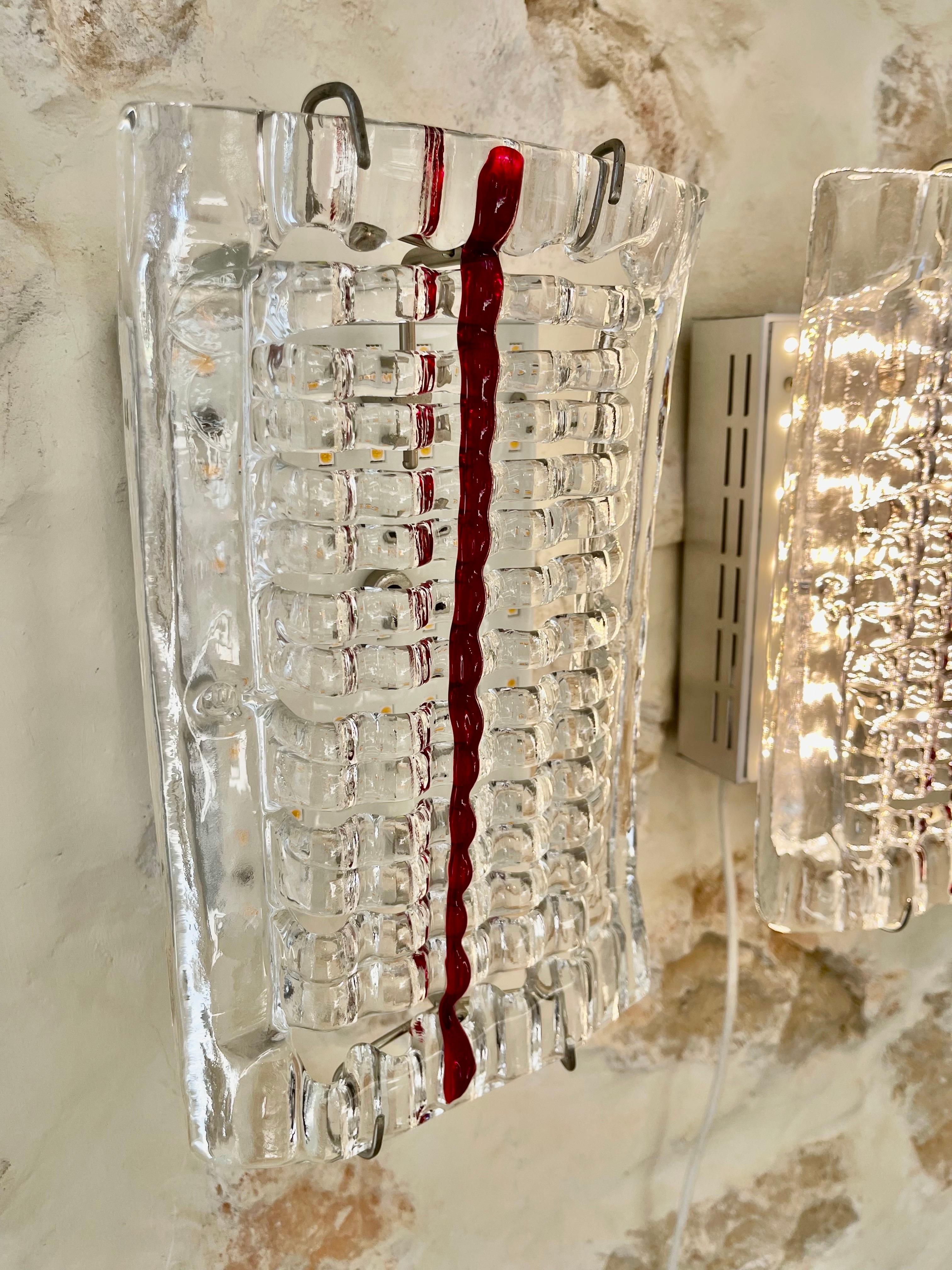 La Murina Glas Murano Wandleuchten Paar , Italien 1990 im Zustand „Gut“ im Angebot in La xara, VC