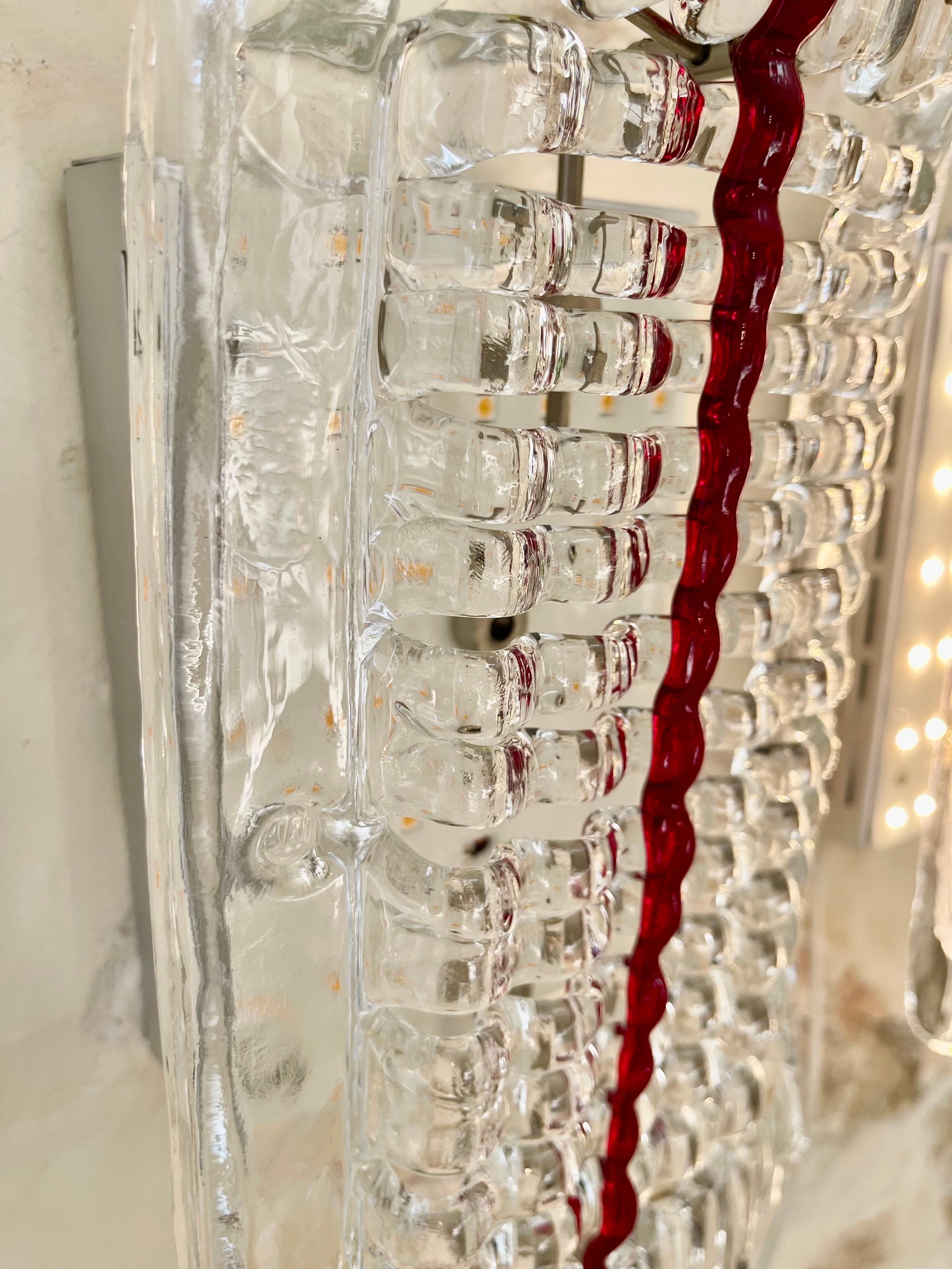 La Murina Glas Murano Wandleuchten Paar , Italien 1990 (Aluminium) im Angebot