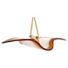 Vintage La Murrina 'Albatros' Pendant Lamp Murano Glass / Brass Details Italy circa 1980