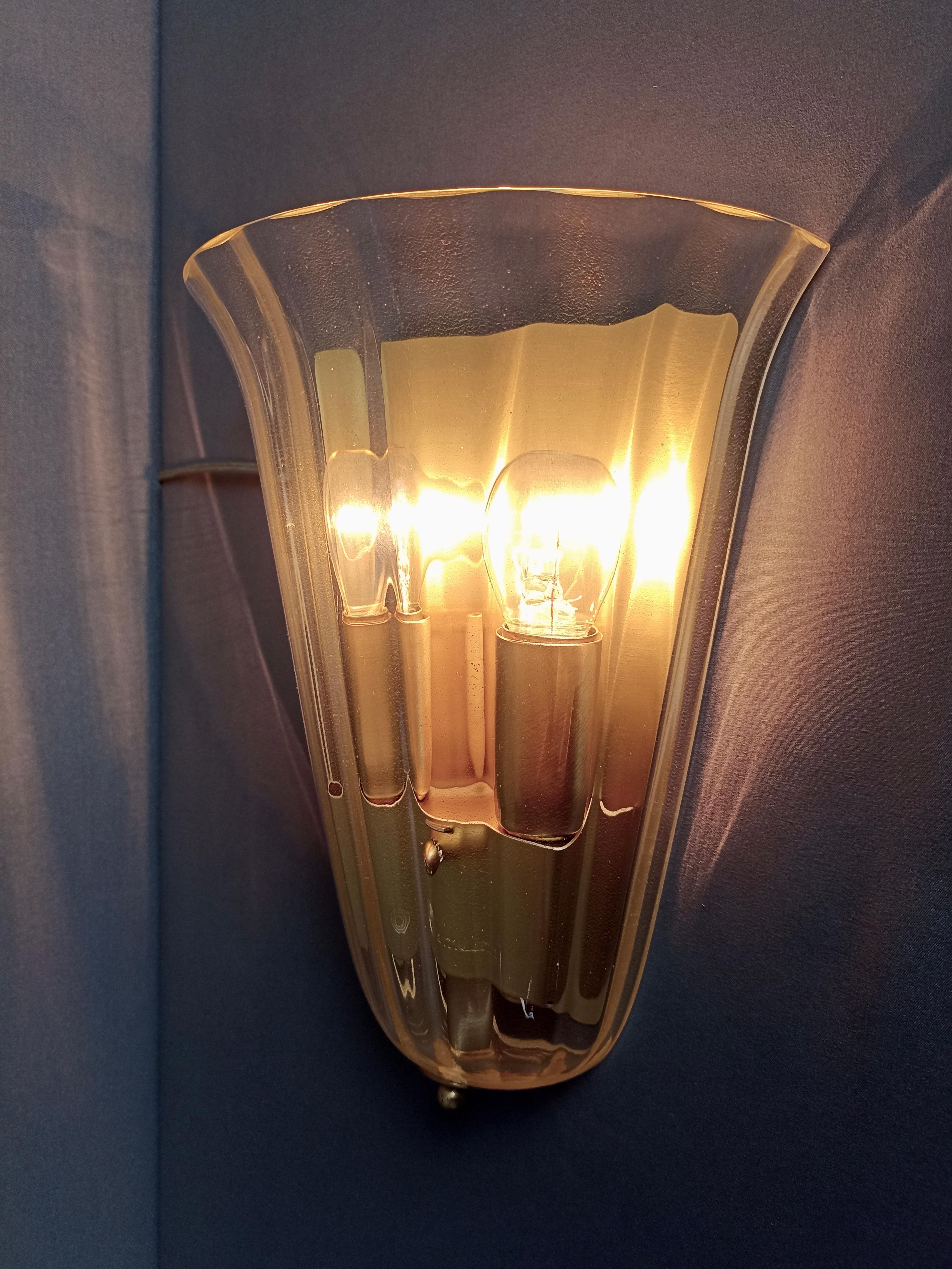 La Murrina Kunst Muranoglas Paar zweiflammige Wandlampen. Italien, 1990er Jahre. im Angebot 2