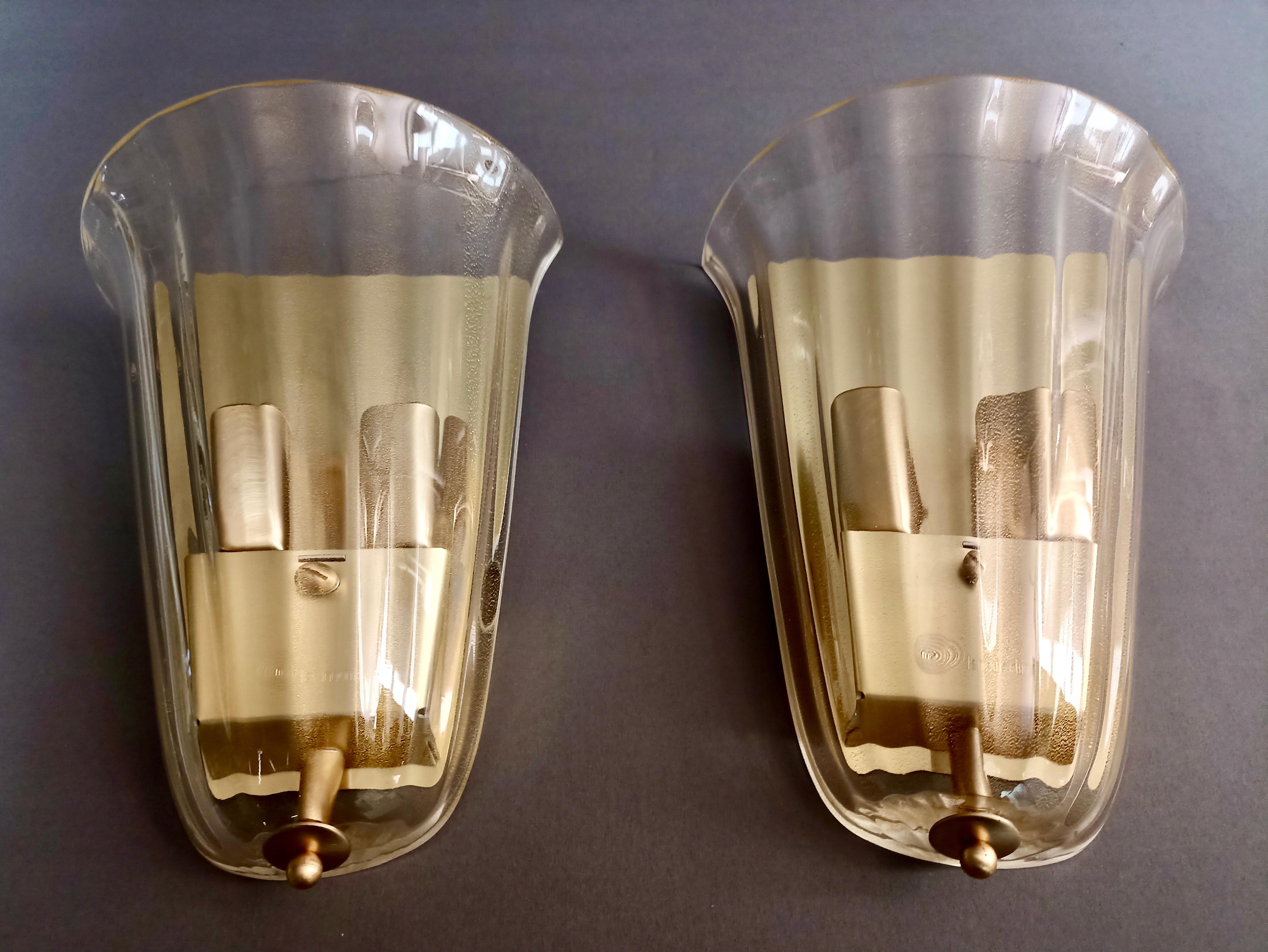 La Murrina Kunst Muranoglas Paar zweiflammige Wandlampen. Italien, 1990er Jahre. im Zustand „Gut“ im Angebot in Caprino Veronese, VR