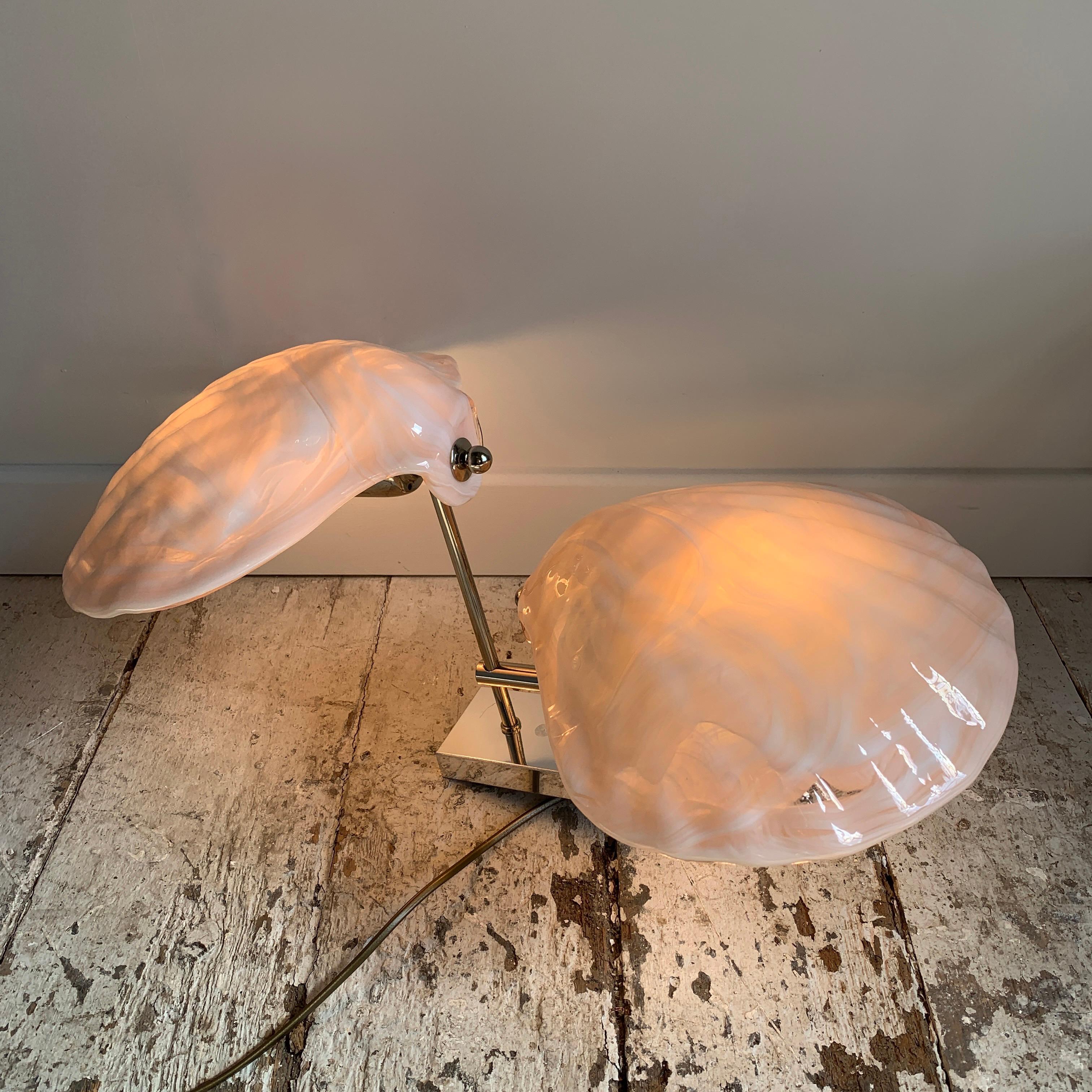 Exceptional La Murrina Egeo scallop shell Murano glass ceiling light, Italy late 70's/80's
In stunning Opaque Rosa Murano glass this scallop shell plafoniera is exceptional
In excellent original condition, no cracks or scratches to the glass
56cm