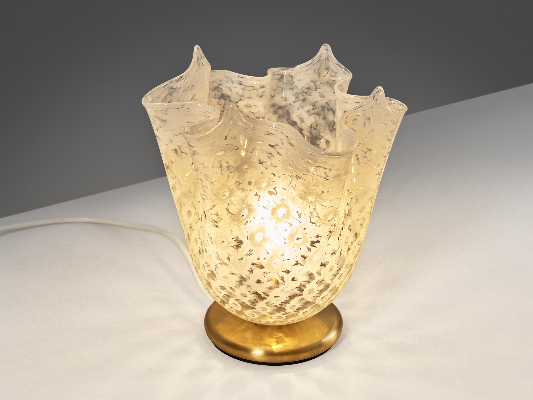 Mid-Century Modern La Murrina 'Fazzoletto' Table Lamp in Murano Glass and Brass 