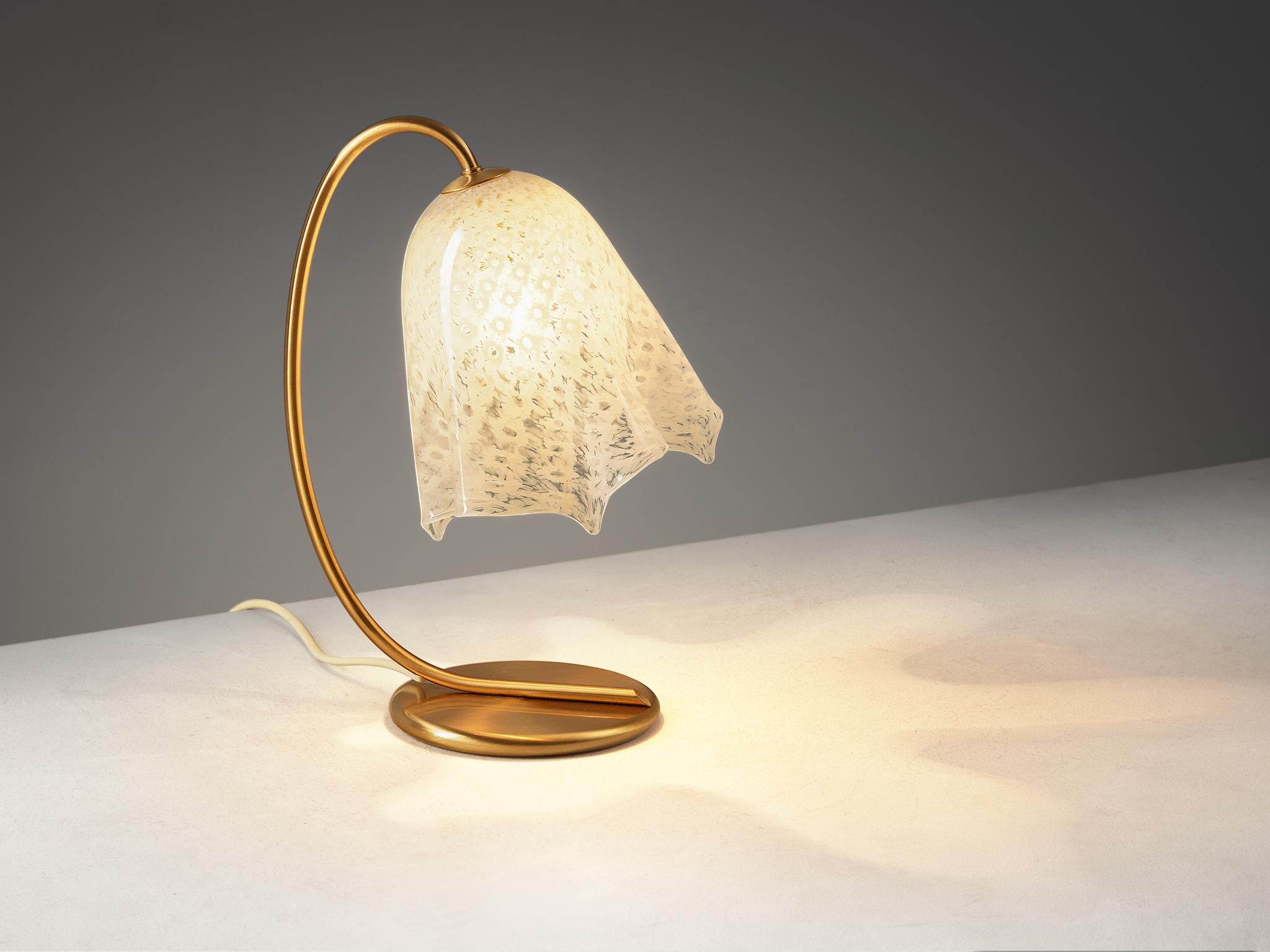 Italian La Murrina 'Fazzoletto' Table Lamp in Murano Glass and Brass 