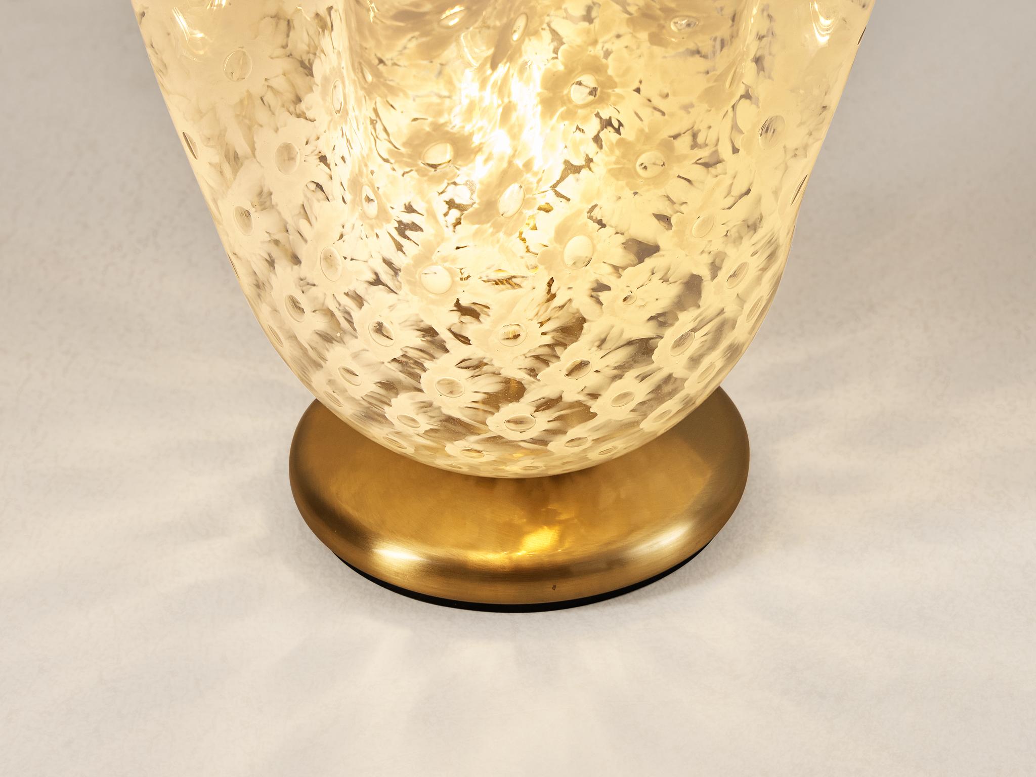 La Murrina 'Fazzoletto' Table Lamp in Murano Glass and Brass  In Good Condition In Waalwijk, NL