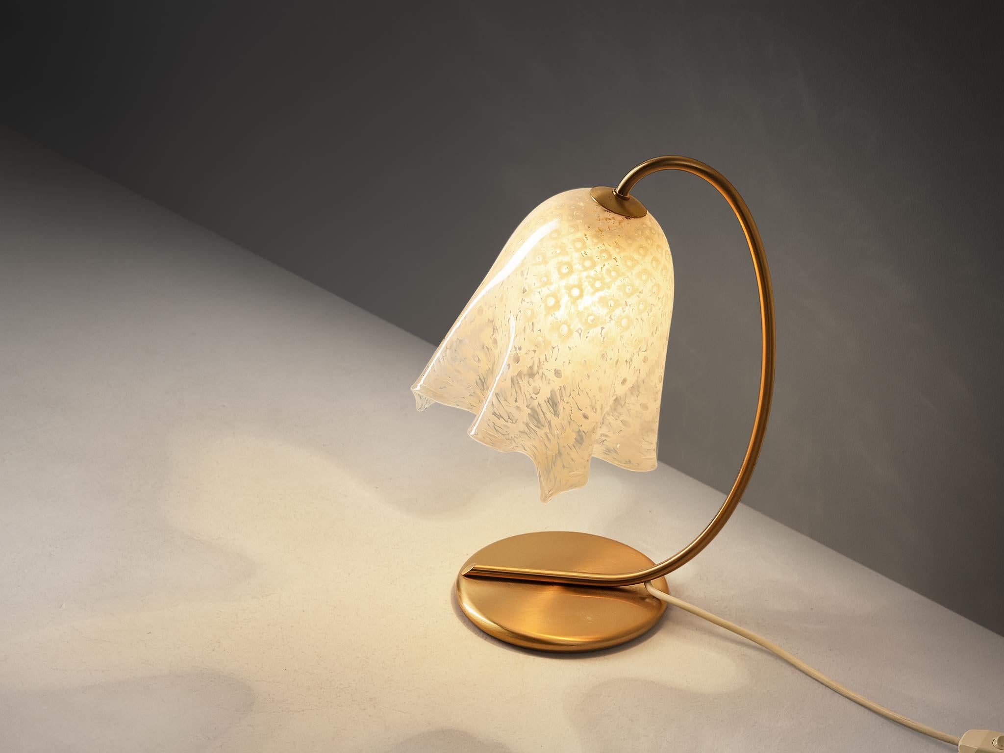 Late 20th Century La Murrina 'Fazzoletto' Table Lamp in Murano Glass and Brass 