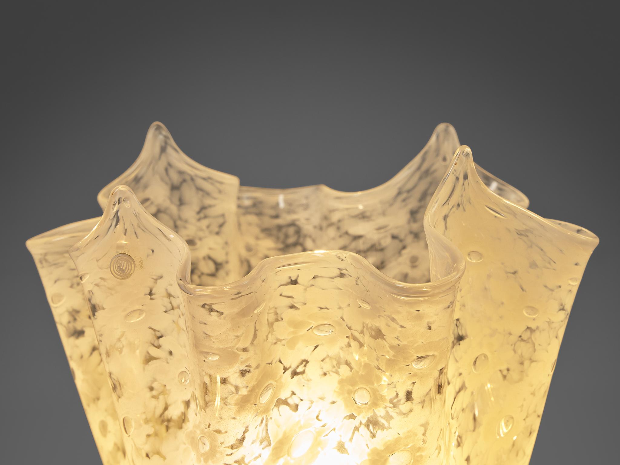 Late 20th Century La Murrina 'Fazzoletto' Table Lamp in Murano Glass and Brass 