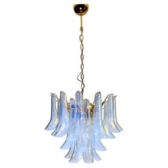 La Murrina glass chandelier - 36 opal petals - golden plated metal frame.