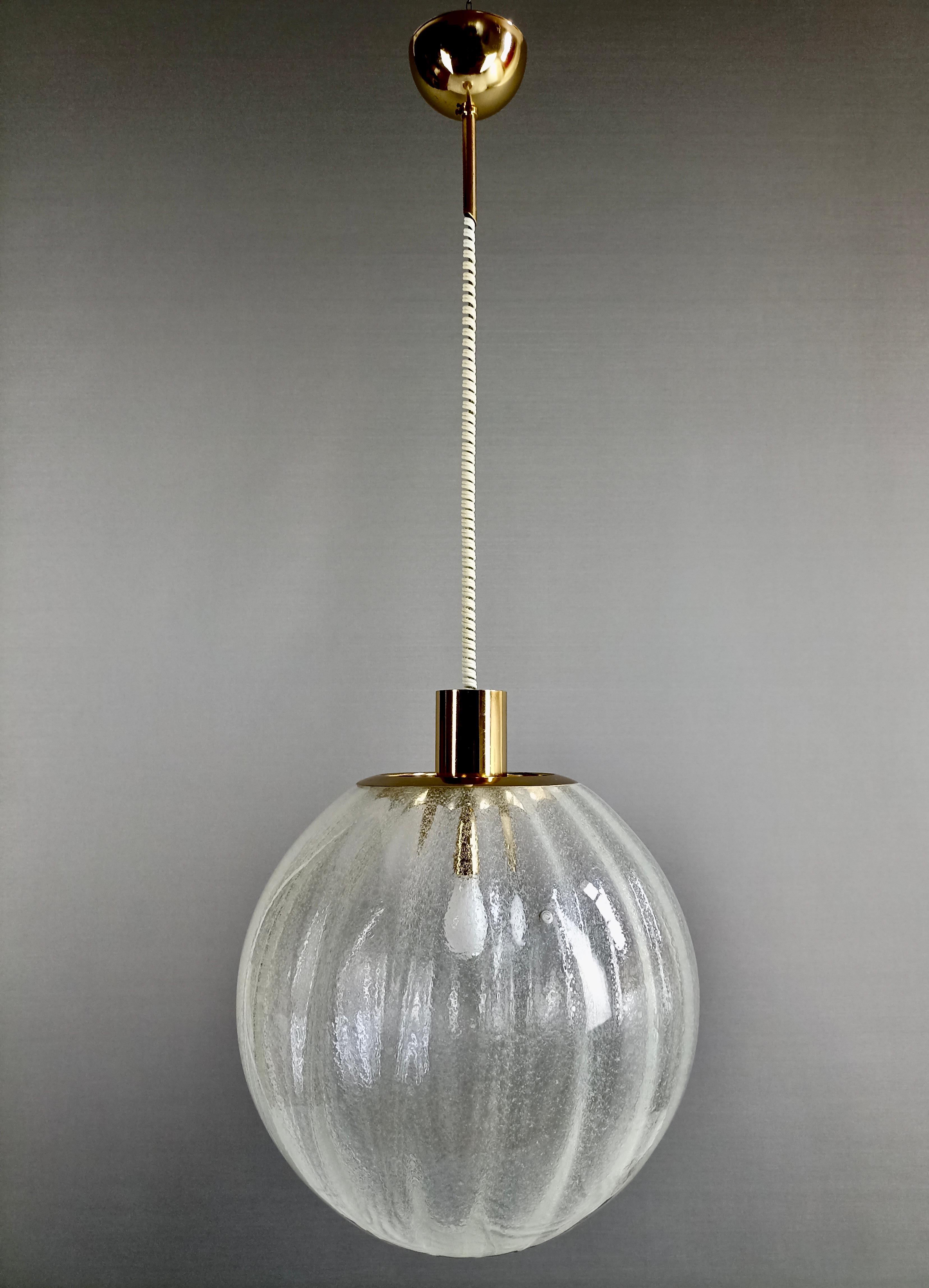 Italian La Murrina Hand Blown 'Pulegoso' Murano Glass Pendant Lamp, Italy, 1970s
