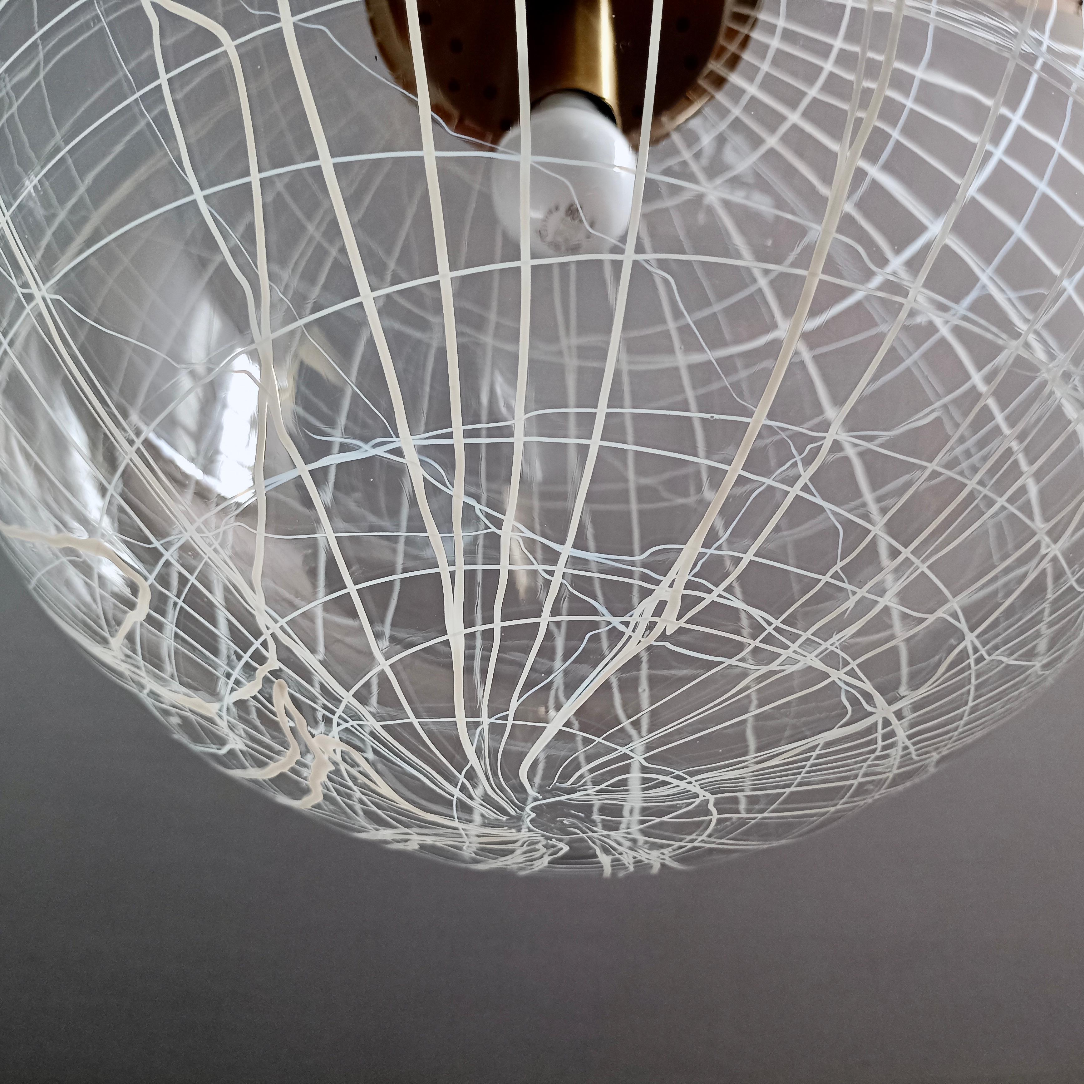1970s La Murrina Murano Art Glass Space Age Large One-Light Pendant Lamp 5