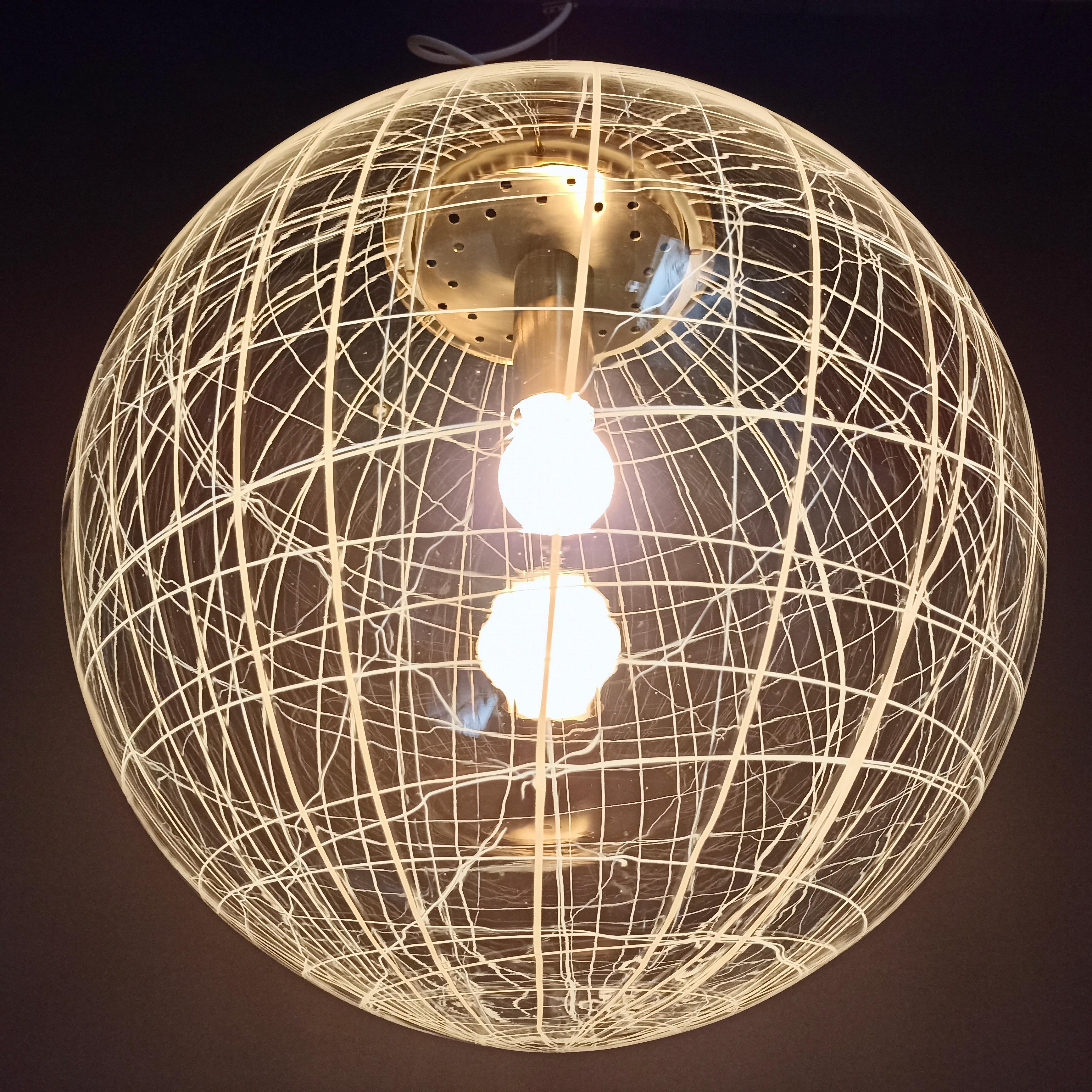 1970s La Murrina Murano Art Glass Space Age Large One-Light Pendant Lamp 3