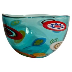 La Murrina Light Blue Murano Glass Centerpiece Vase from the 1950s