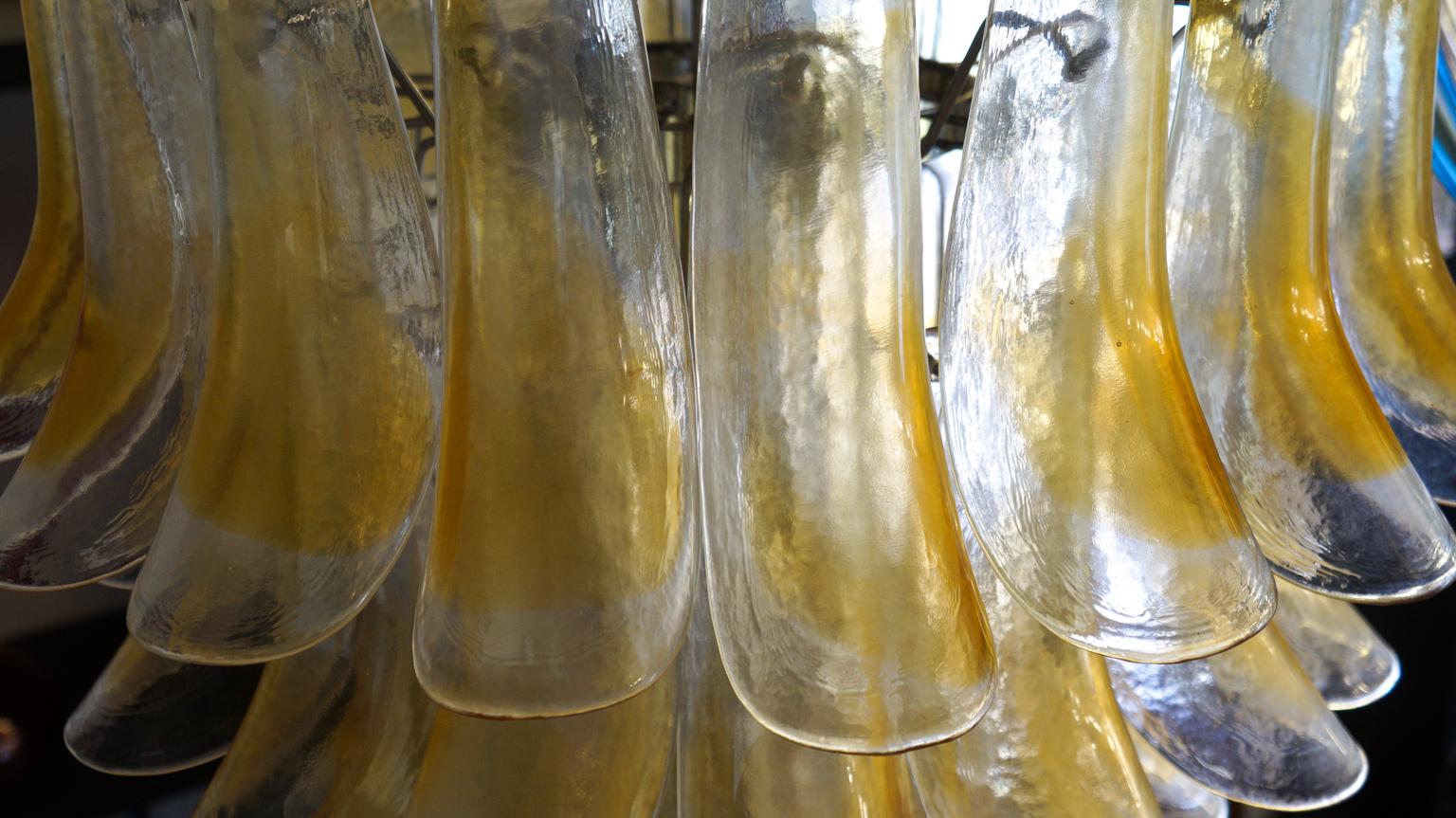 Lustre en verre de Murano La Murrina:: 1985:: moderne du milieu du siècle:: en cristal d'ambre et de selle en vente 8