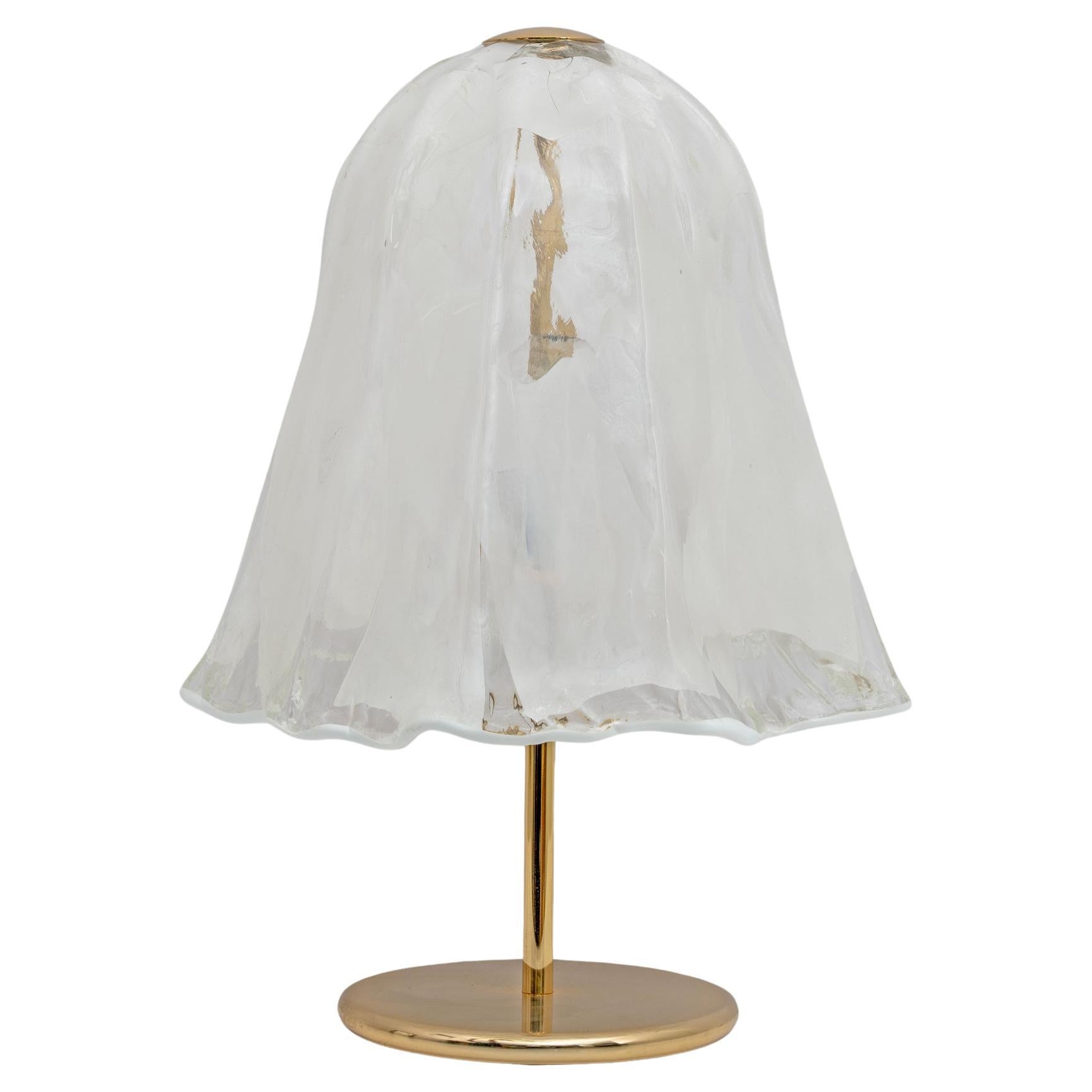 "La Murrina" Mid-century Modern Italian Brass and Murano Glass Table Lamp, 1970s For Sale