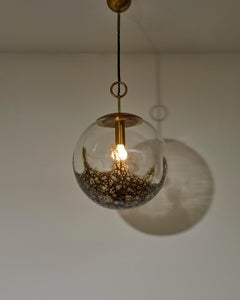 La Murrina Mid-Century Modern Pendant Light in Brass & Glass
