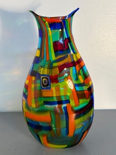 La Murrina “Miro” Multicolored Murano Art Glass Vase, Signed