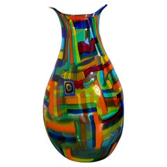 La Murrina “Miro” Multicolored Murano Art Glass Vase, Signed