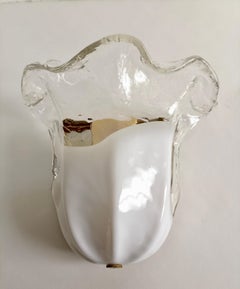 La Murrina Murano 1990s art glass and gilded metal one-light single wall lamp.